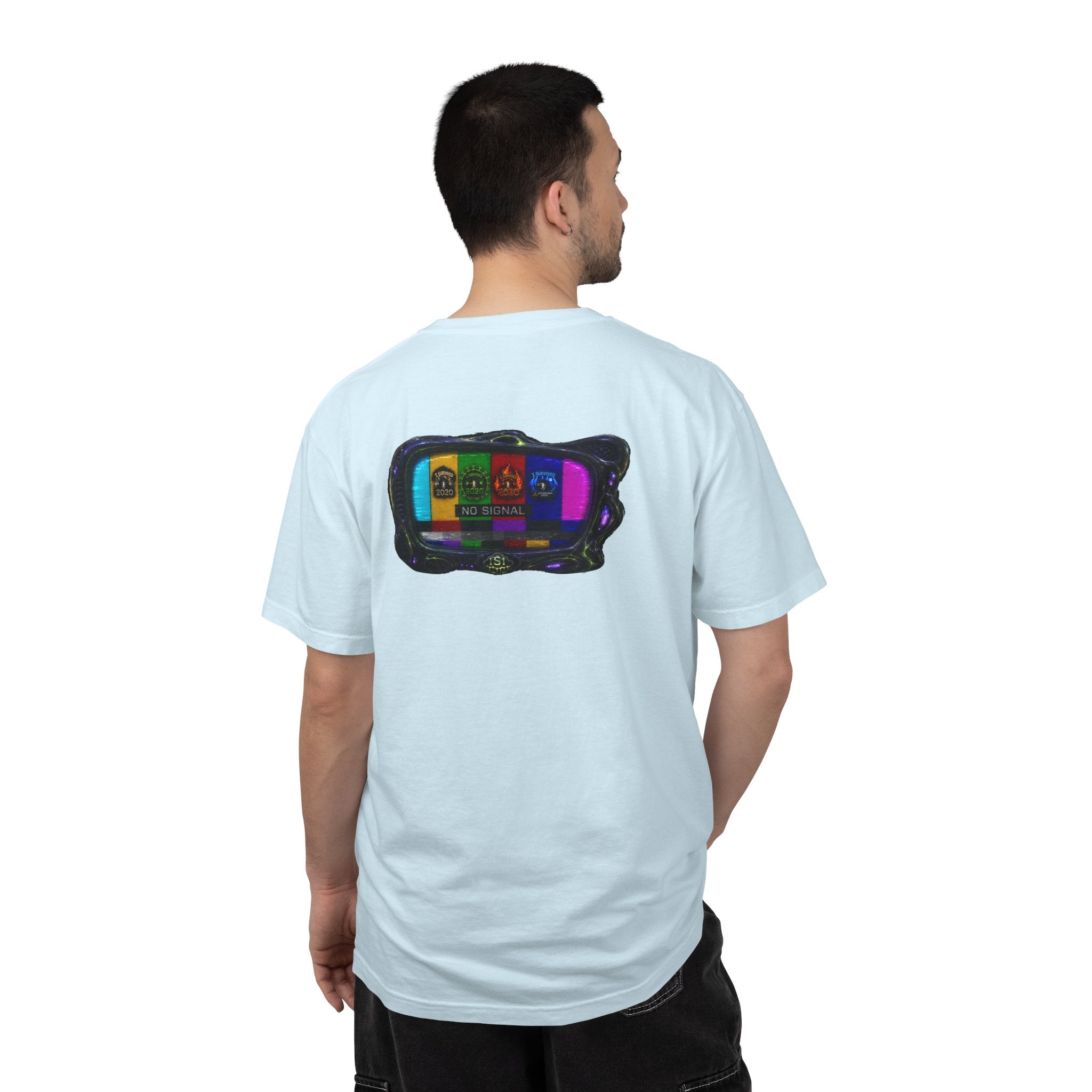 I Survived 2020 — "No Signal" Test Pattern Tee Alien Broadcast Finale Summer Premiere Unisex Garment-Dyed T-shirt