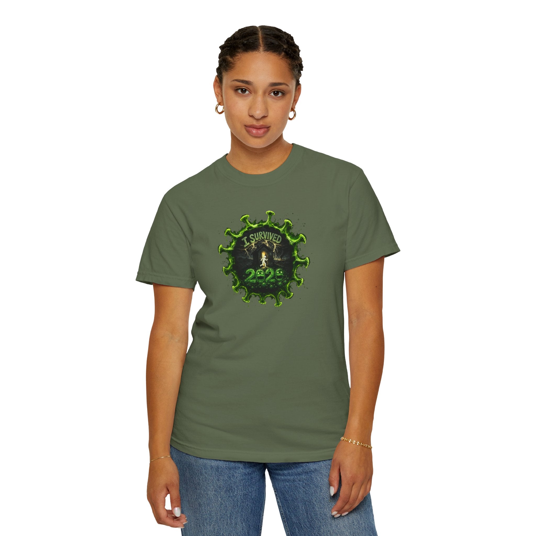 I Survived 2020 — PANDEMIC S1:E3: Director's Cut "The Jab!" Unisex Garment-Dyed T-shirt
