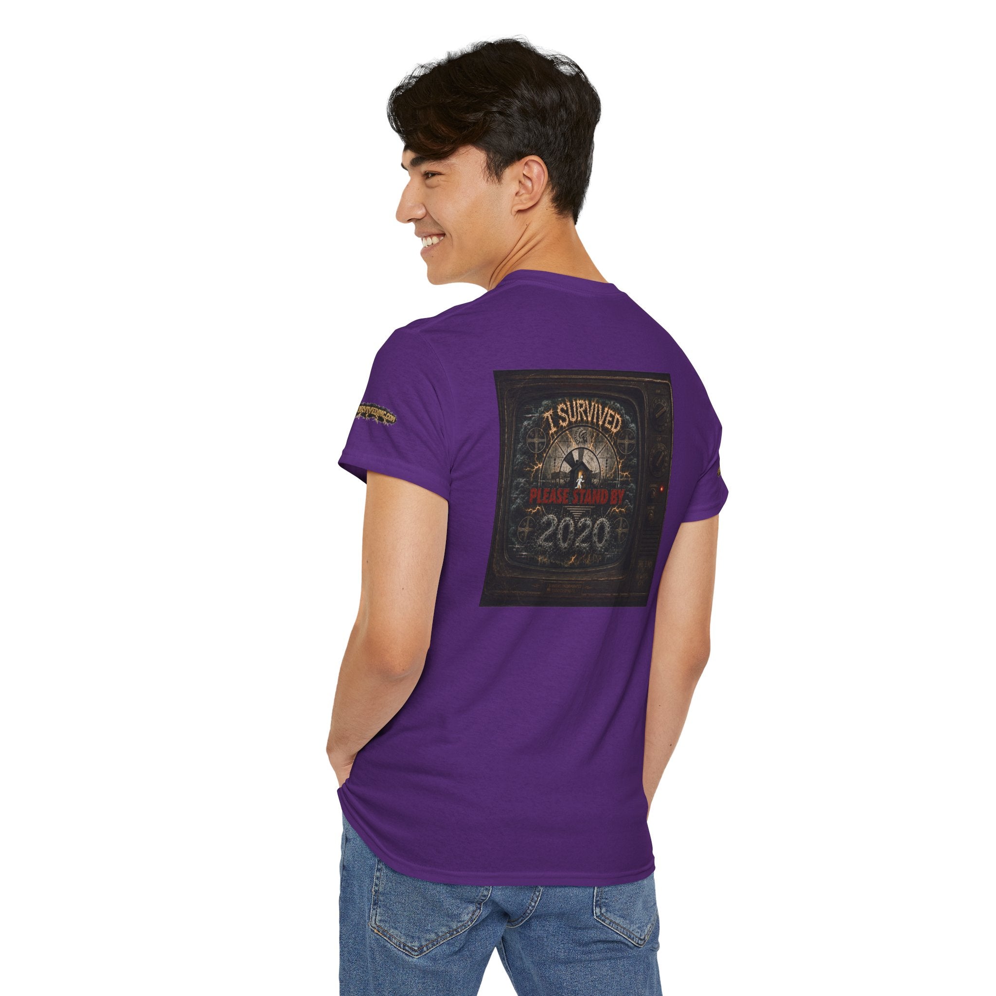 I Survived 2020 — "Please Stand By" Test Pattern Tee Special Edition Summer Premier Unisex Heavy Cotton Tee