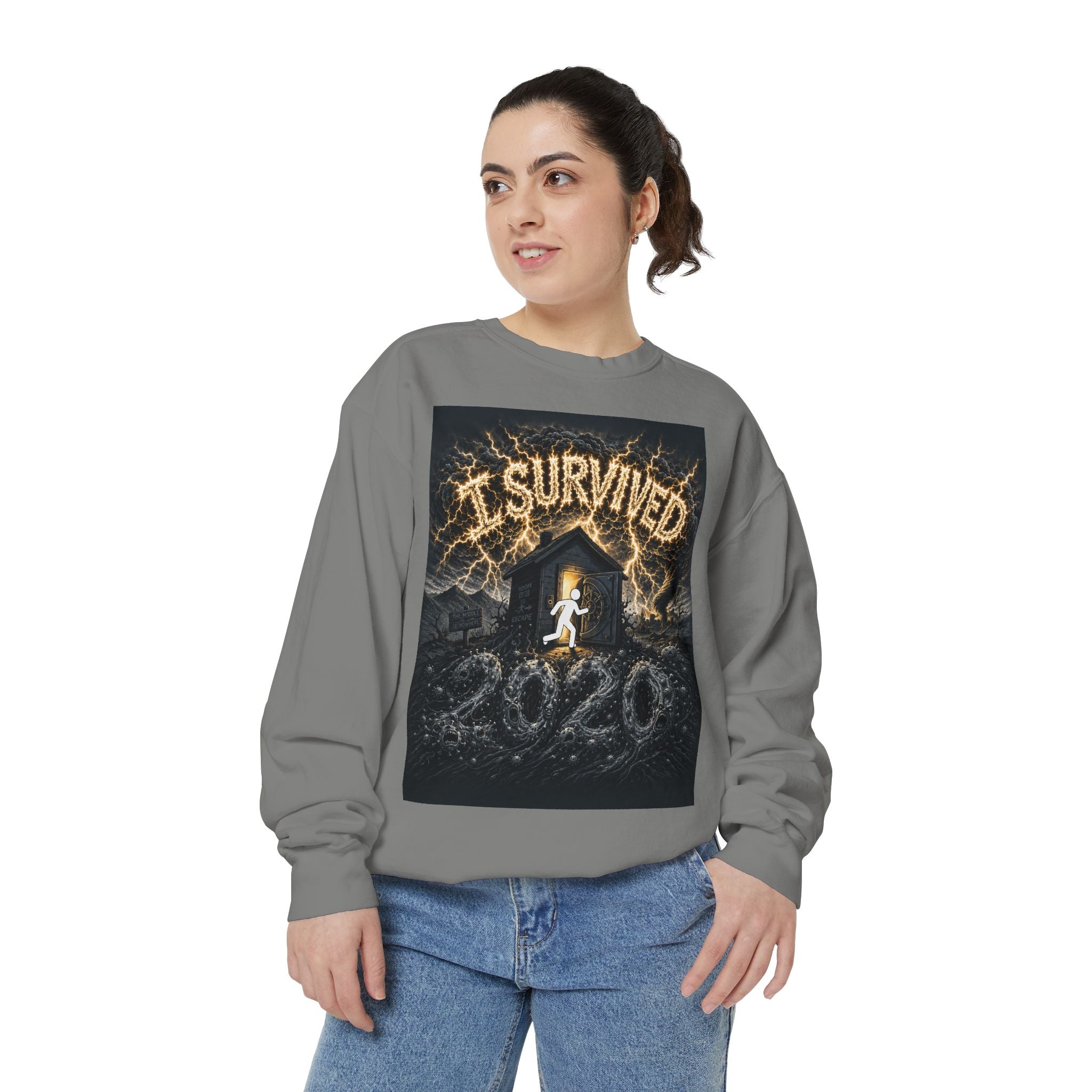 I Survived 2020 — Original PILOT Design Unisex Garment-Dyed Sweatshirt