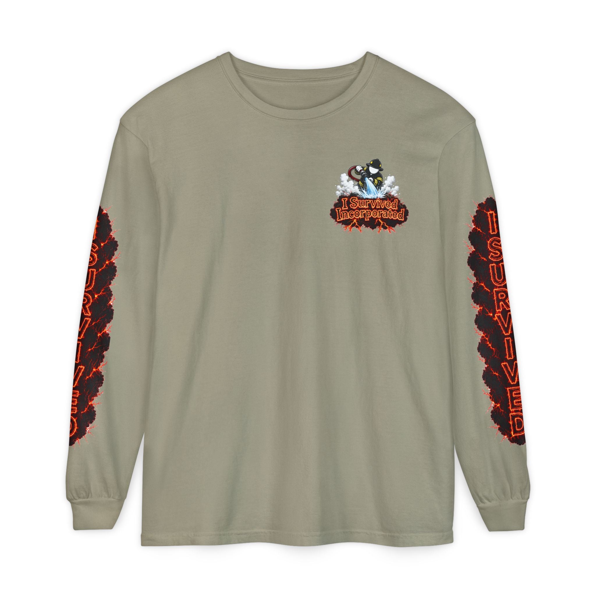 I Survived 2020 — "Please Stand By" Test Pattern Tee Special Edition Wildfire Signal Edition Summer Premiere Unisex Garment-Dyed Long Sleeve T-Shirt