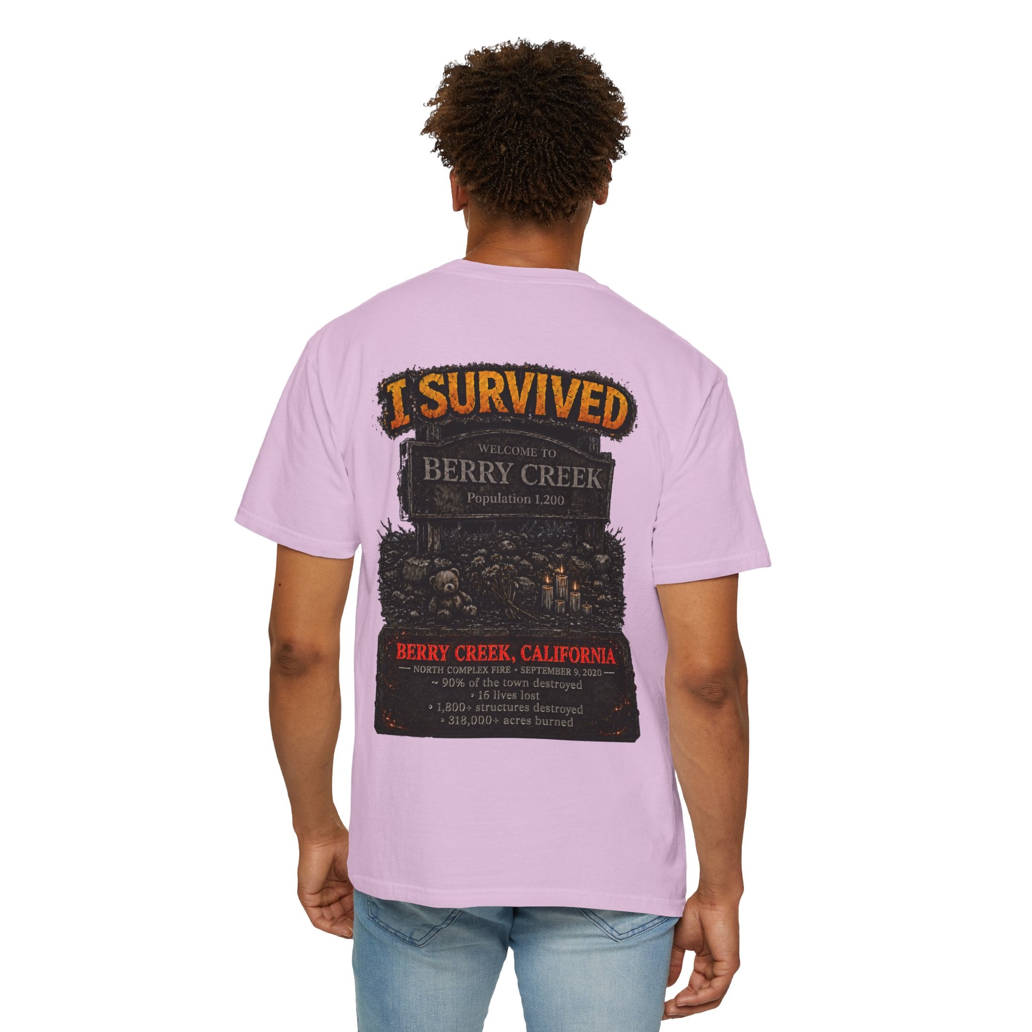 I Survived 2020 — Director's Cut S2:E1 "Berry Creek" | Wildfire Edition Memorial Unisex Garment-Dyed T-shirt