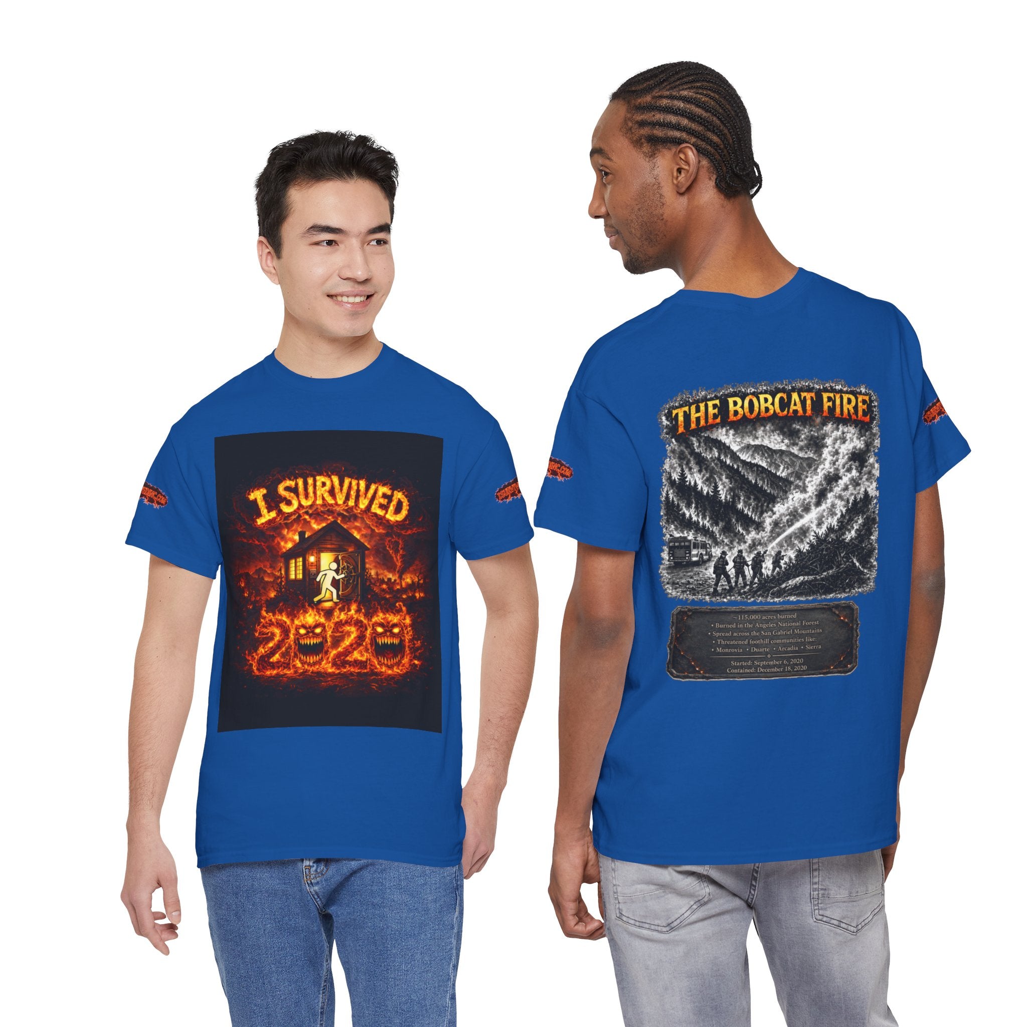 I Survived 2020 — WILDFIRES S2:E2: Special Edition "The Bobcat Fire" Memorial Unisex Heavy Cotton Tee