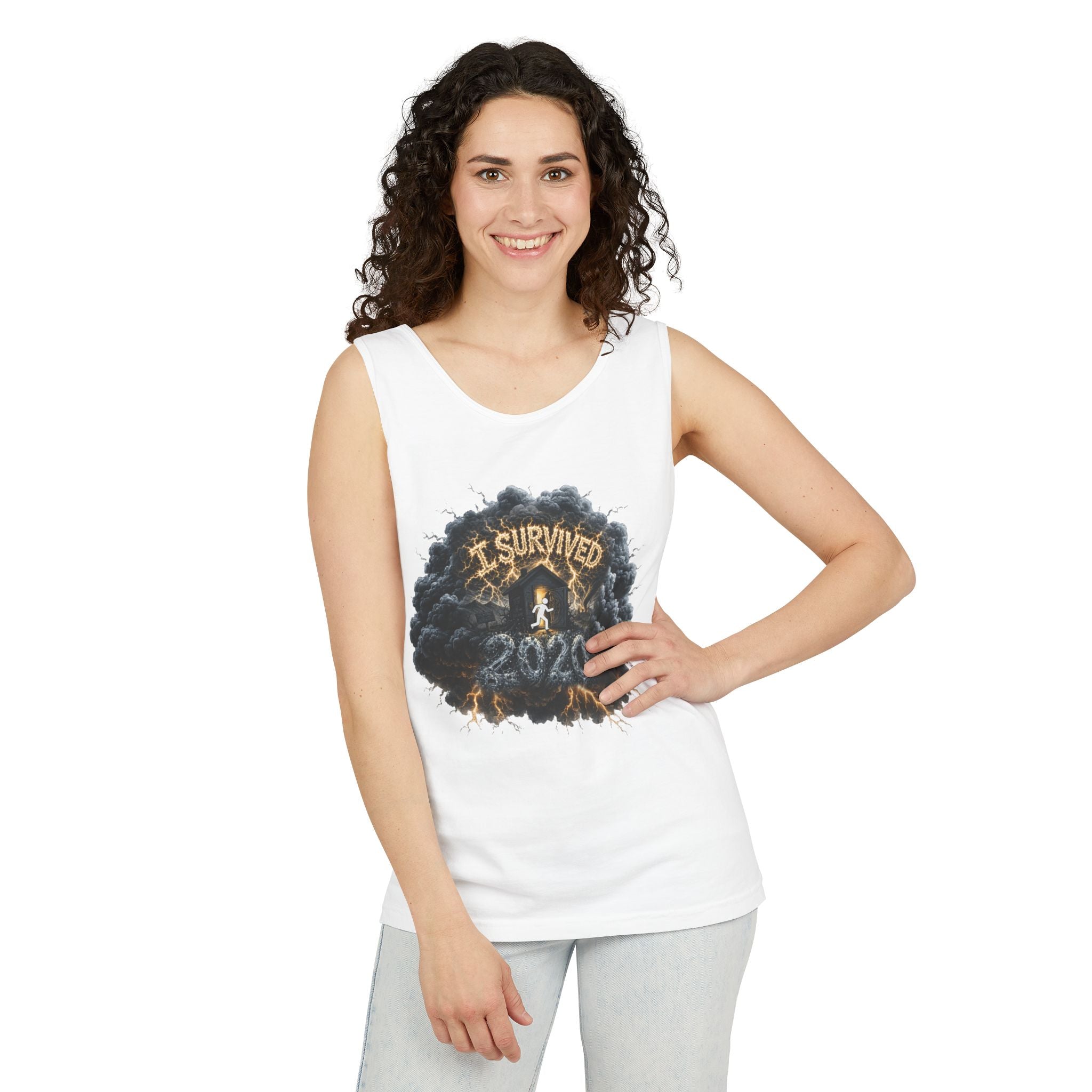 I Survived 2020 — Director's Cut Original Design Teaser Tee | Season 1 Premiere Drop Unisex Garment-Dyed Tank Top