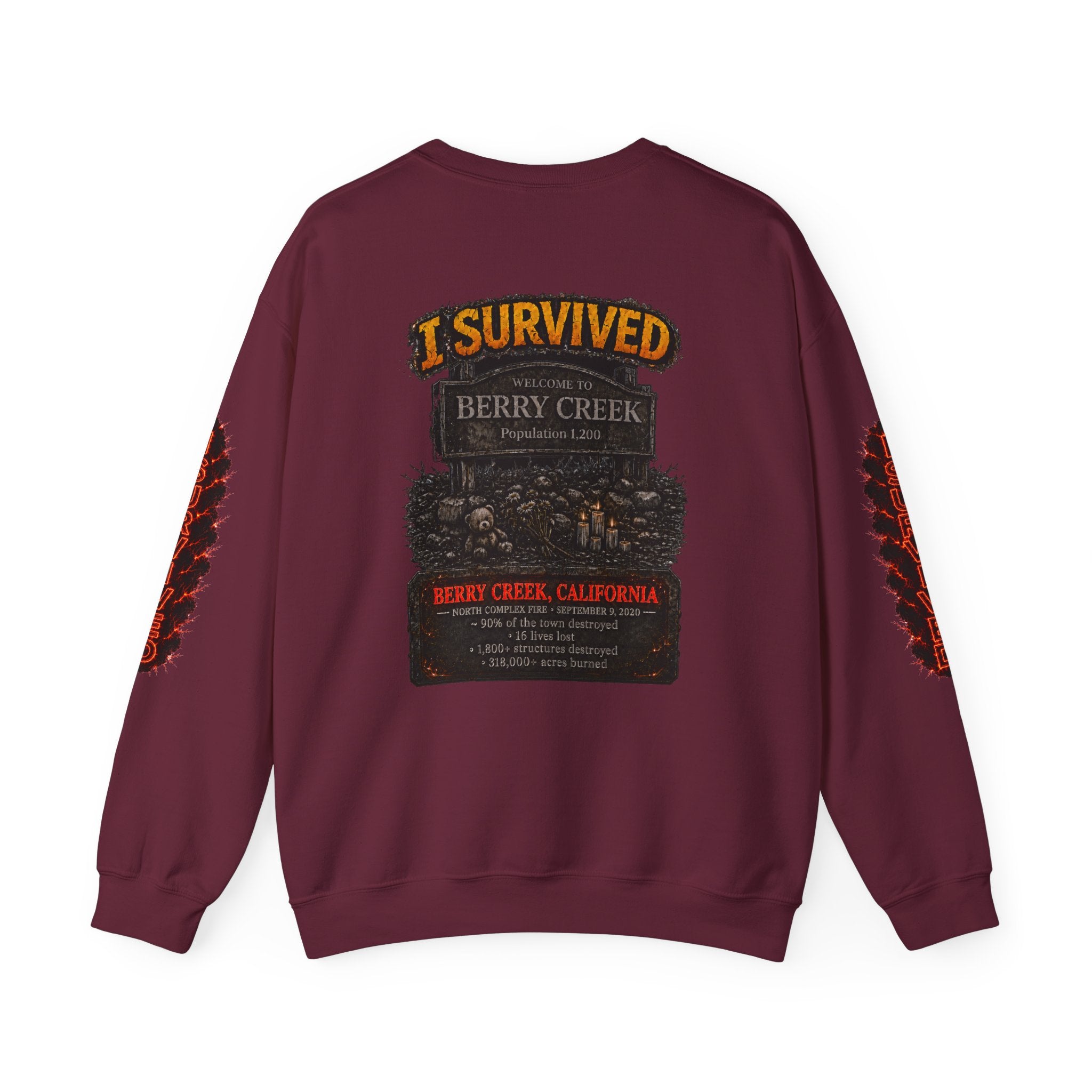 I Survived 2020 — Director's Cut S2:E2 "The Bobcat Fire" | Wildfire Edition Memorial Unisex Heavy Blend™ Crewneck Sweatshirt