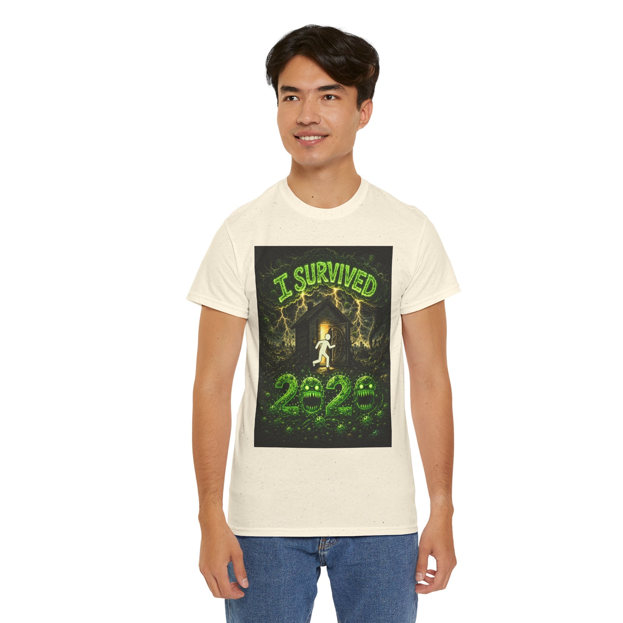 Sobreviví al 2020 — T1:E4 "Caos en Mascarillas: Un Momento de Locura" | Camiseta Unisex de Algodón Grueso Edición Pandemia (EDICIÓN ESPECIAL)