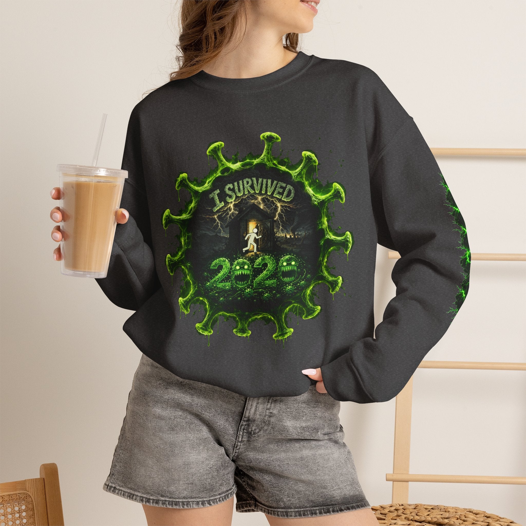 I Survived 2020 — Director's Cut S1:E3 "The Jab!" | Pandemic Edition Unisex Heavy Blend™ Crewneck Sweatshirt