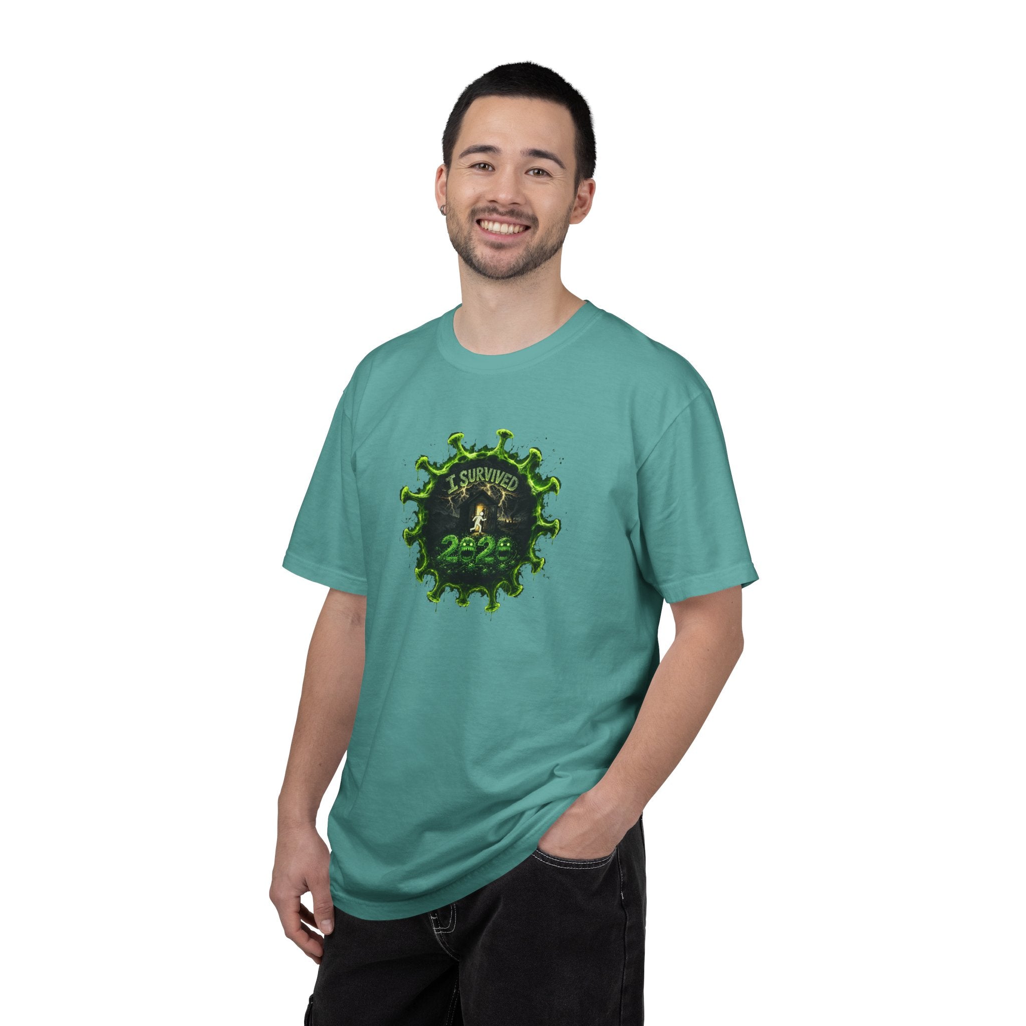 I Survived 2020 — PANDEMIC S1:E4: Director's Cut "Mask Madness" Unisex Garment-Dyed T-shirt