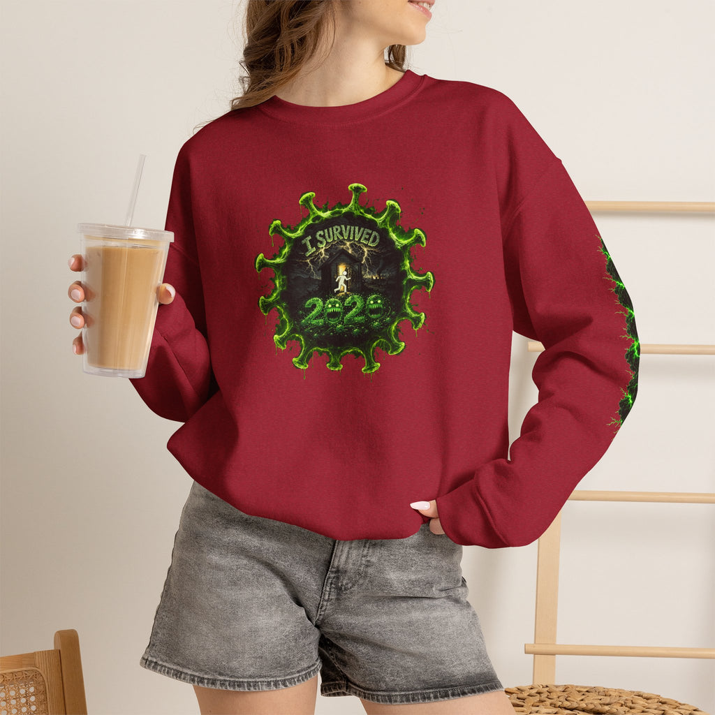 I Survived 2020 — PANDEMIC S1:E3: Director's Cut "The Jab!" Unisex Heavy Blend™ Crewneck Sweatshirt
