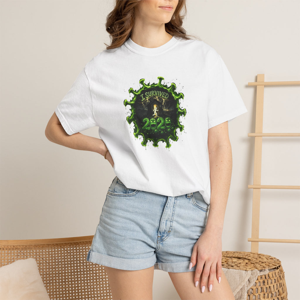 I Survived 2020 — PANDEMIC S1:E4: Director's Cut "Mask Madness" Unisex Garment-Dyed T-shirt