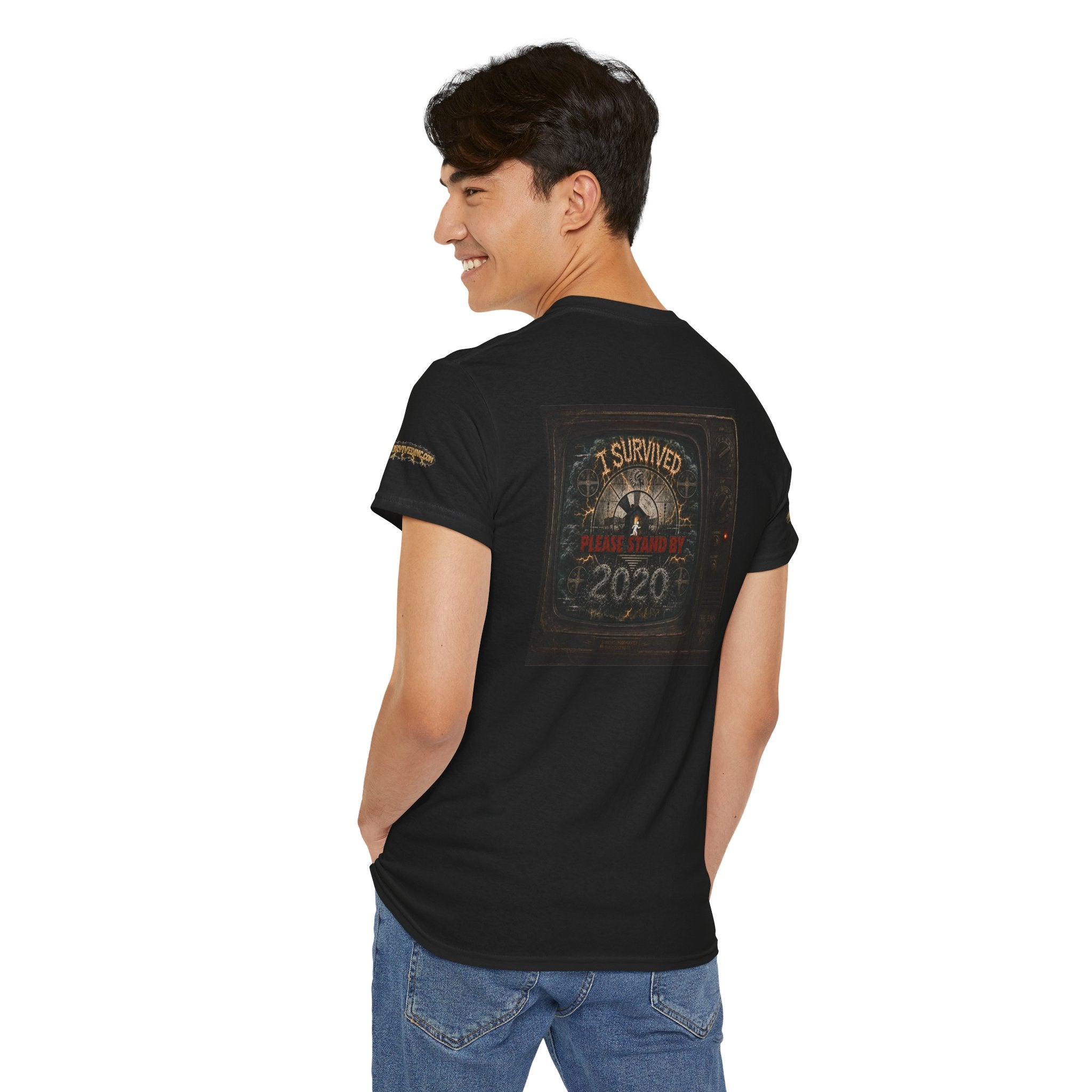 I Survived 2020 — "Please Stand By" Test Pattern Tee Special Edition Summer Premier Unisex Heavy Cotton Tee