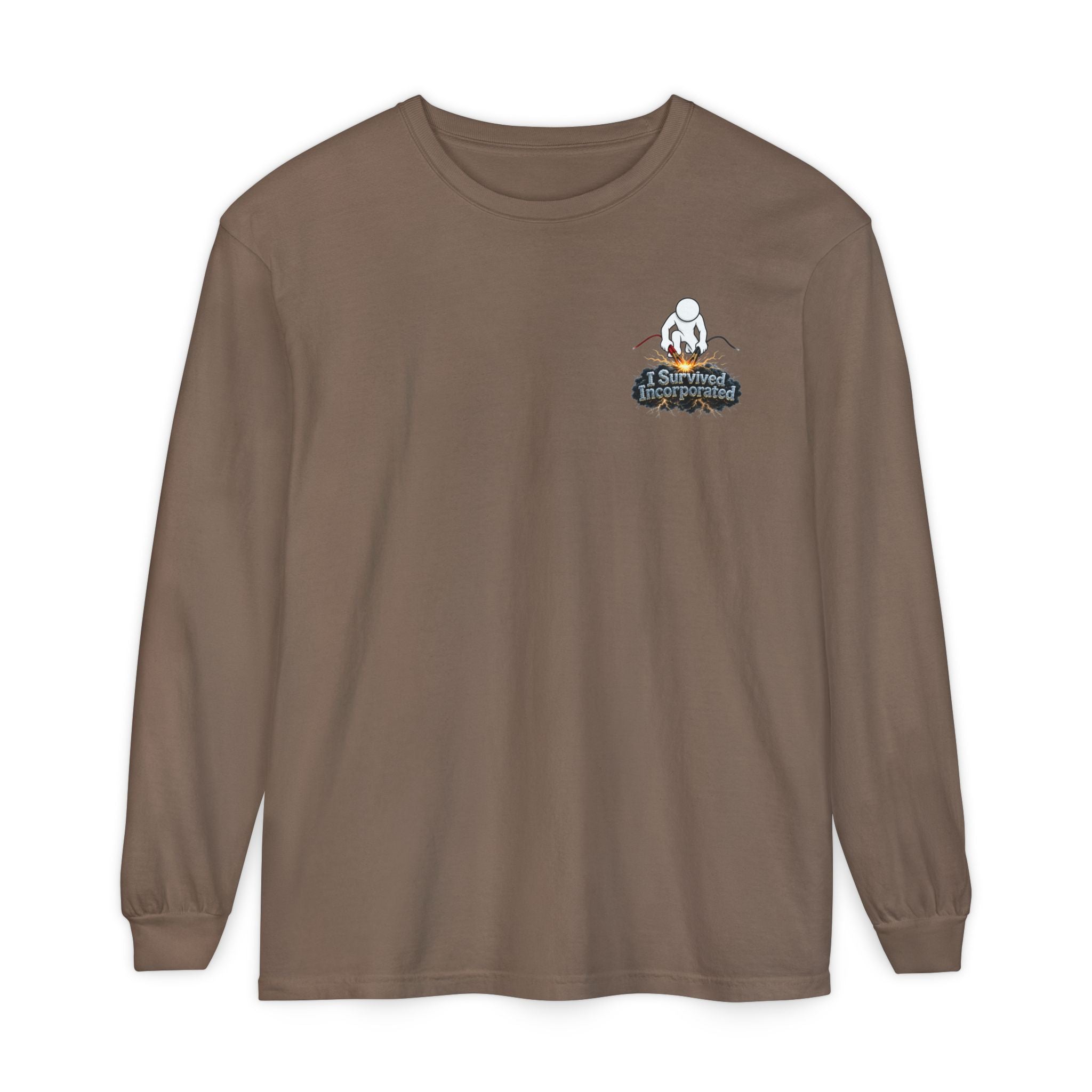 I Survived 2020 — "Please Stand By" Test Pattern Tee Summer Premier Unisex Garment-Dyed Long Sleeve T-Shirt