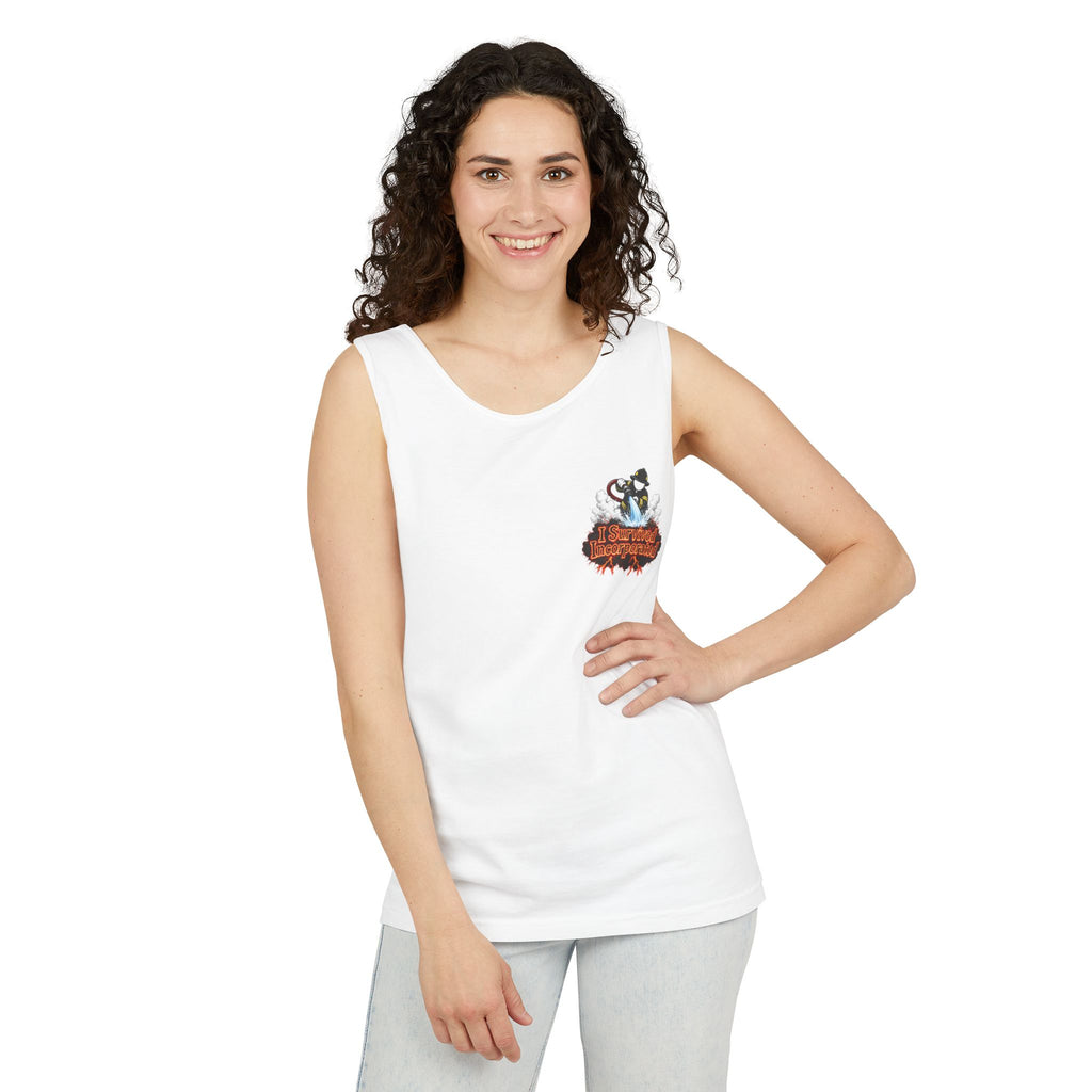 I Survived 2020 — "Please Stand By" Test Pattern Tee Wildfire Signal Edition Summer Premiere Unisex Garment-Dyed Tank Top