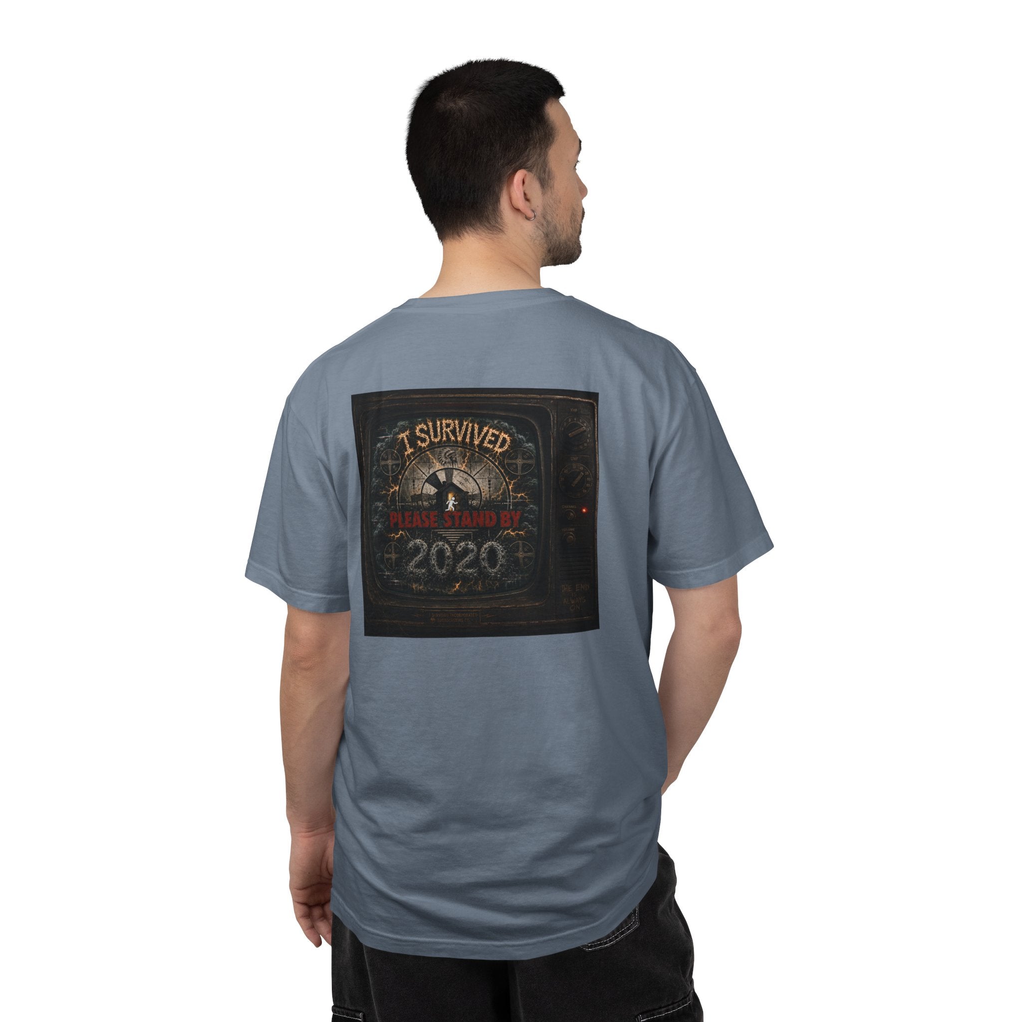 I Survived 2020 — "Please Stand By" Test Pattern Tee Summer Premier Unisex Garment-Dyed T-shirt