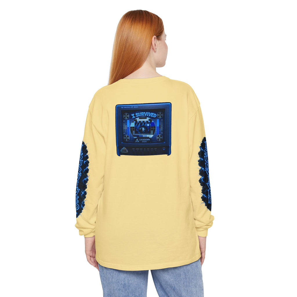 I Survived 2020 — "Please Stand By" Test Pattern Tee Lockdown Special Edition Summer Exclusive Unisex Garment-Dyed Long Sleeve T-Shirt
