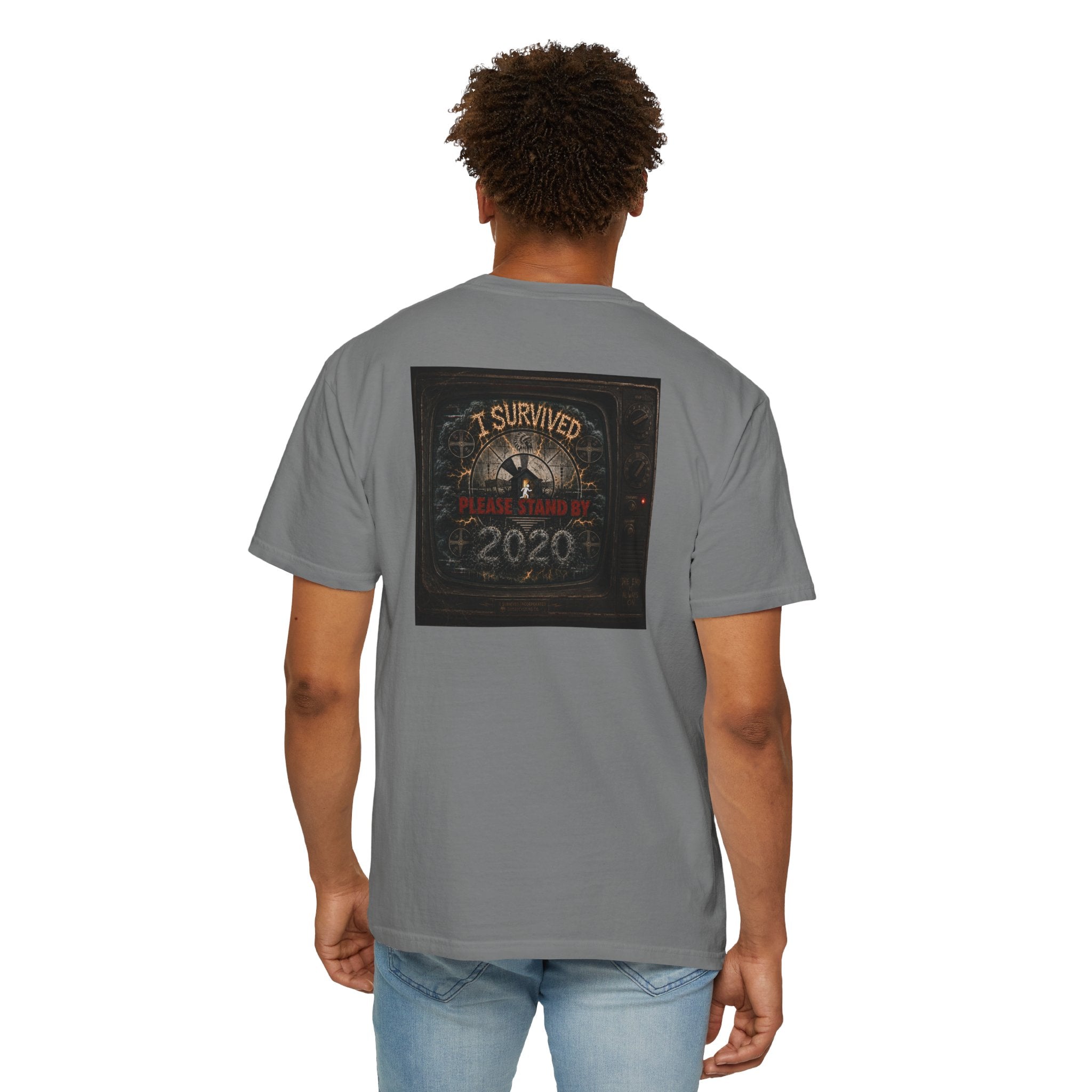 I Survived 2020 — "Please Stand By" Test Pattern Tee Summer Premier Unisex Garment-Dyed T-shirt