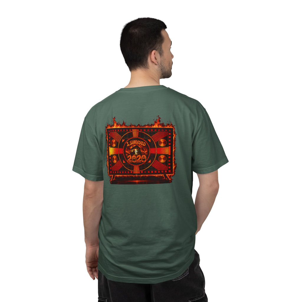 I Survived 2020 — "Please Stand By" Test Pattern Tee Wildfire Signal Edition Summer Premiere Unisex Garment-Dyed T-shirt