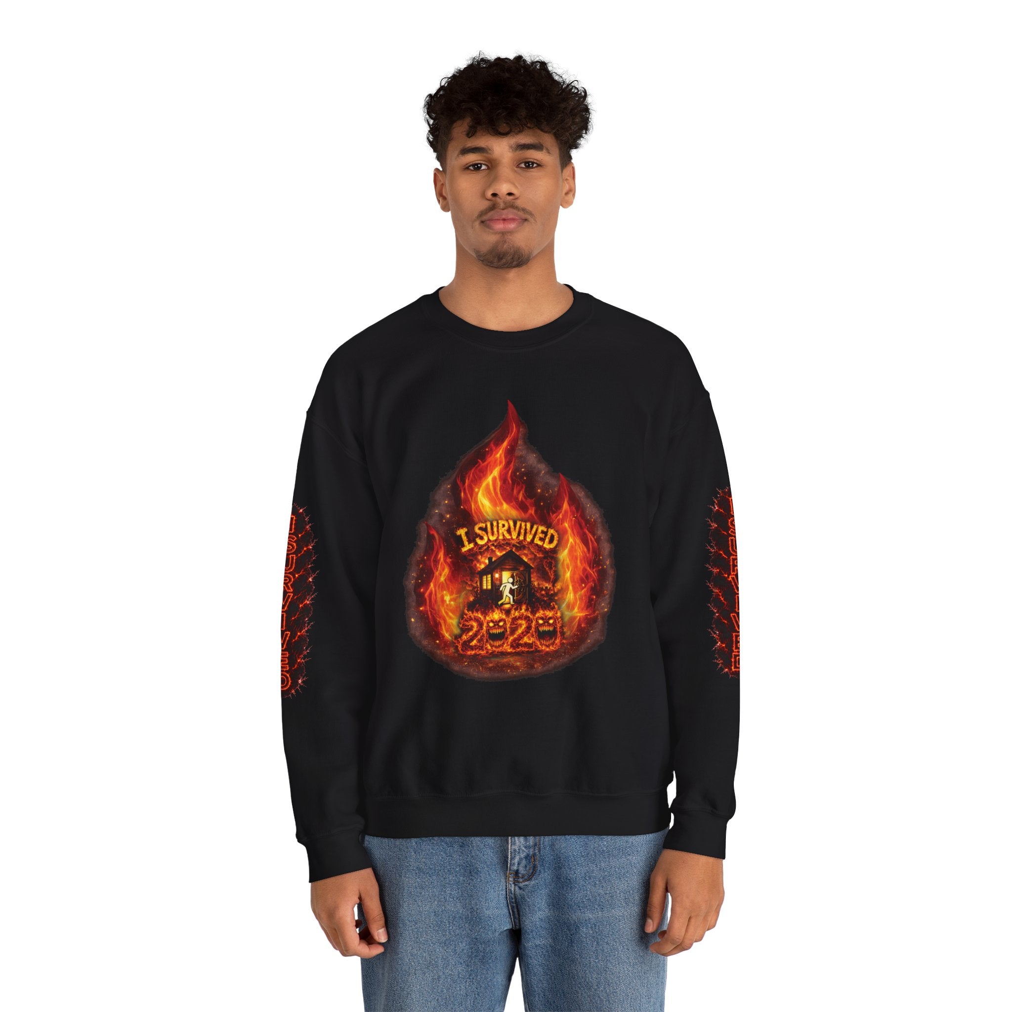 I Survived 2020 — Director's Cut S2:E3 "The California Wildfires" | Wildfire Edition Memorial Unisex Heavy Blend™ Crewneck Sweatshirt