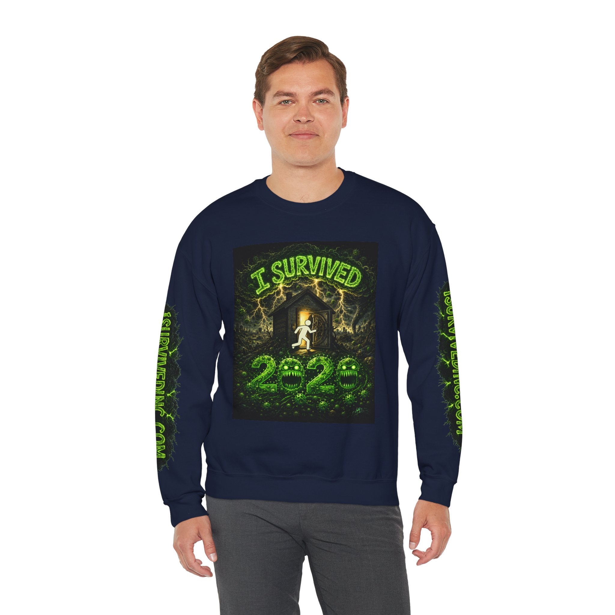 I Survived 2020 — PANDEMIC S1:E3: "The Jab!" Unisex Heavy Blend™ Crewneck Sweatshirt