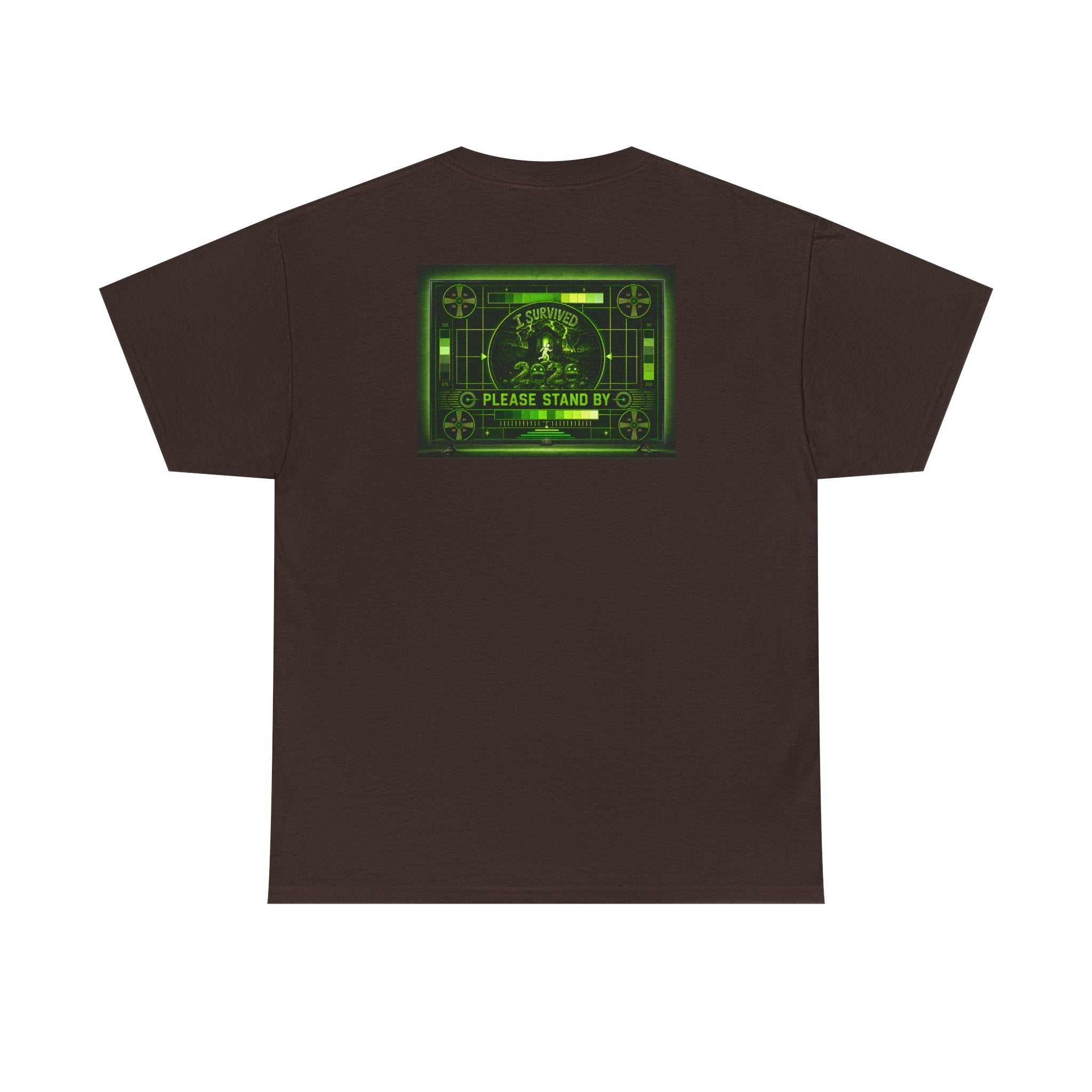 I Survived 2020 — "Please Stand By" Test Pattern Toxic Signal Tee Summer Premiere Unisex Heavy Cotton Tee