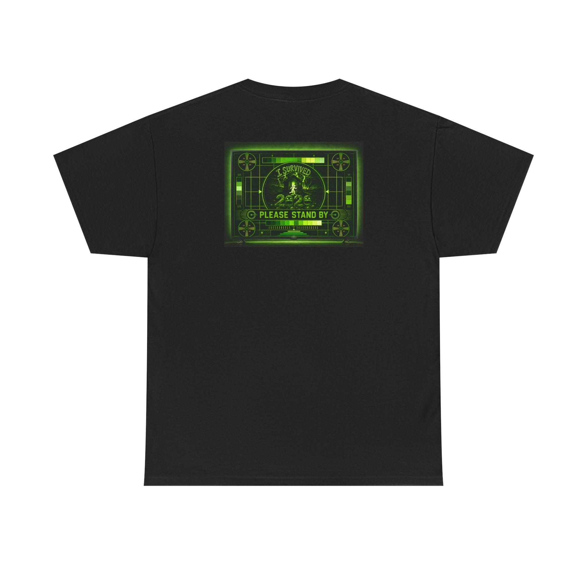 I Survived 2020 — "Please Stand By" Test Pattern Toxic Signal Tee Summer Premiere Unisex Heavy Cotton Tee