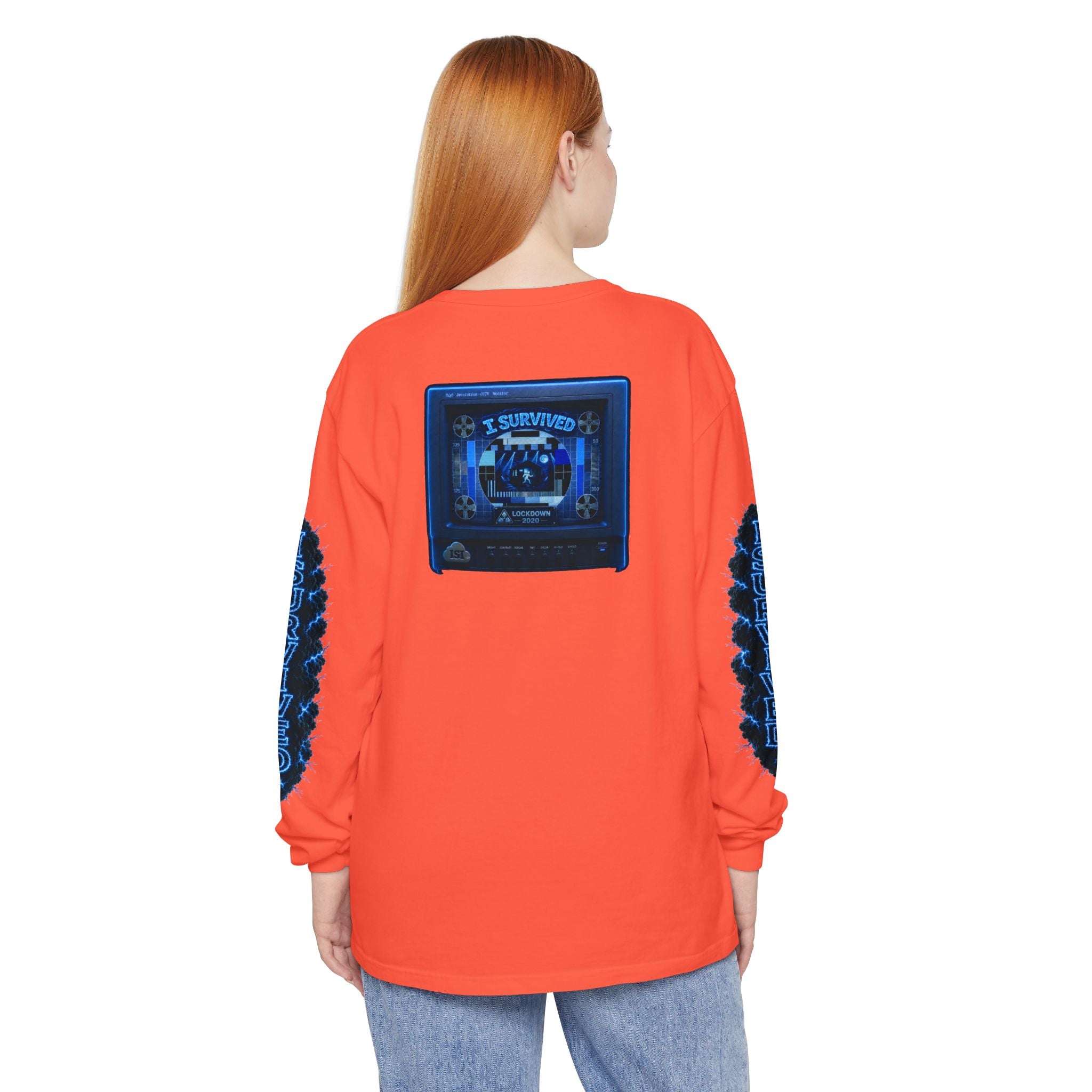 I Survived 2020 — "Please Stand By" Test Pattern Tee Lockdown Special Edition Summer Exclusive Unisex Garment-Dyed Long Sleeve T-Shirt