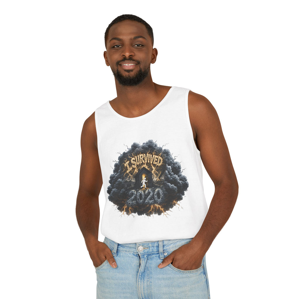 I Survived 2020 — Director's Cut Original Design Teaser Tee | Season 1 Premiere Drop Unisex Garment-Dyed Tank Top