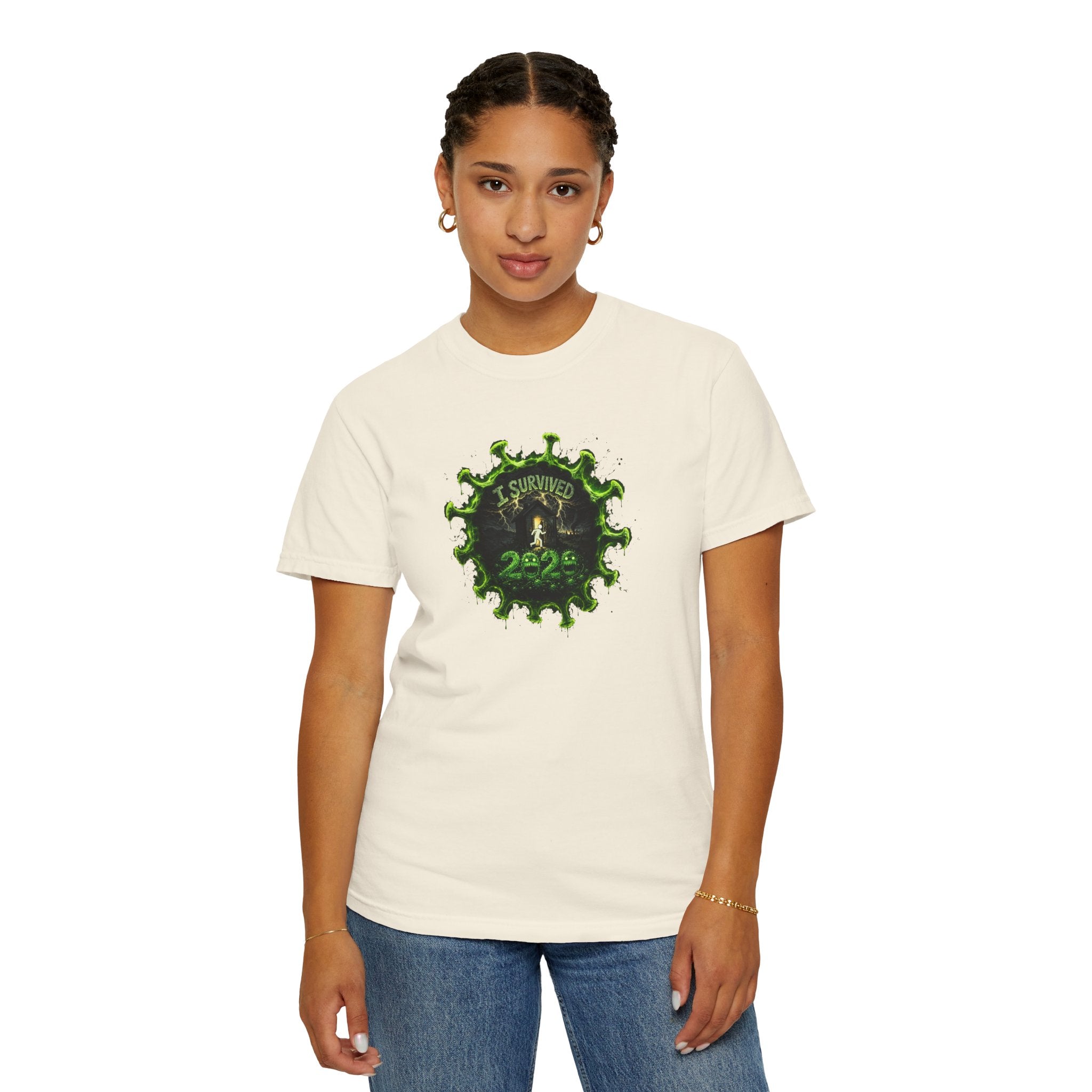 I Survived 2020 — PANDEMIC S1:E4: Director's Cut "Mask Madness" Unisex Garment-Dyed T-shirt