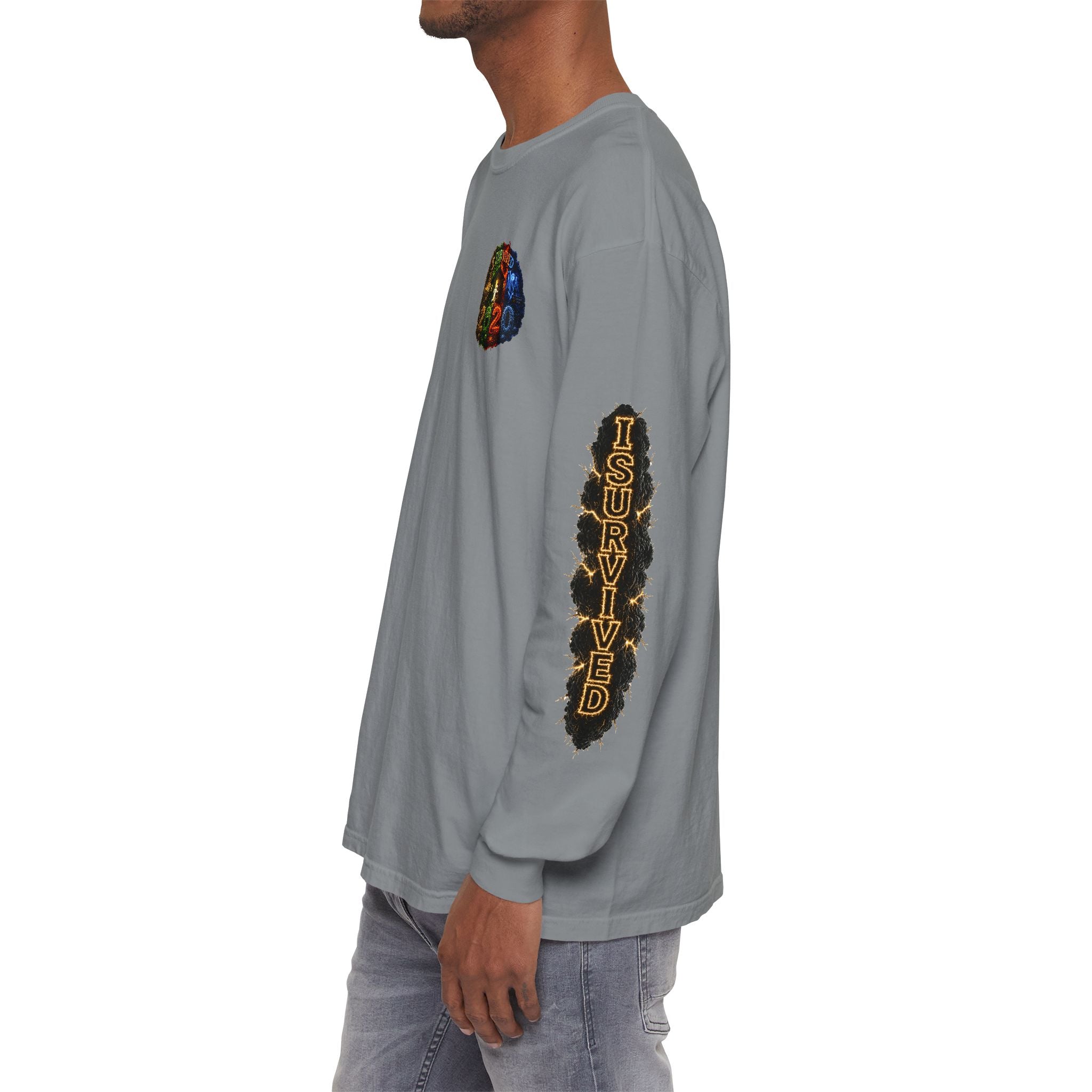 I Survived 2020 — "No Signal" Test Pattern Tee Special Edition Alien Broadcast Finale Summer Premiere Unisex Garment-Dyed Long Sleeve T-Shirt
