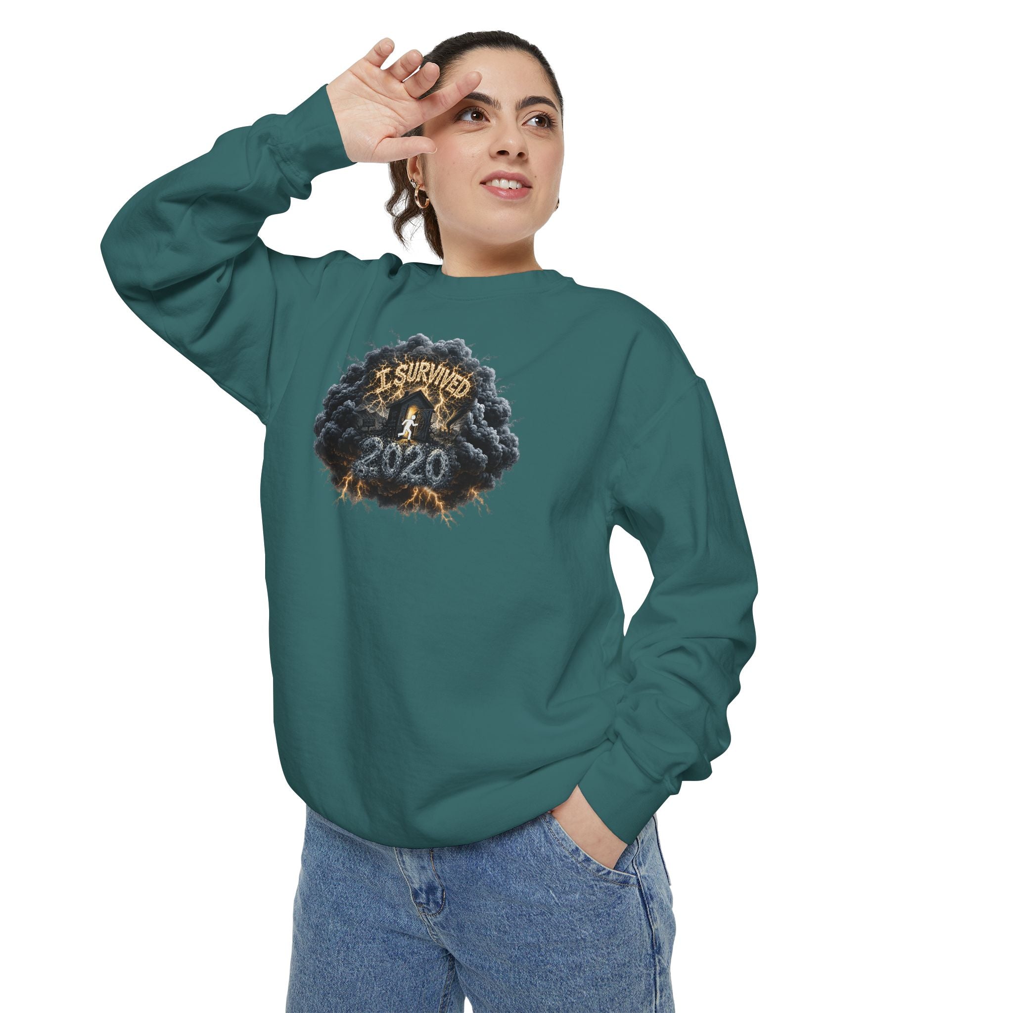I Survived 2020 — Original PILOT Design: Director's Cut Unisex Garment-Dyed Sweatshirt