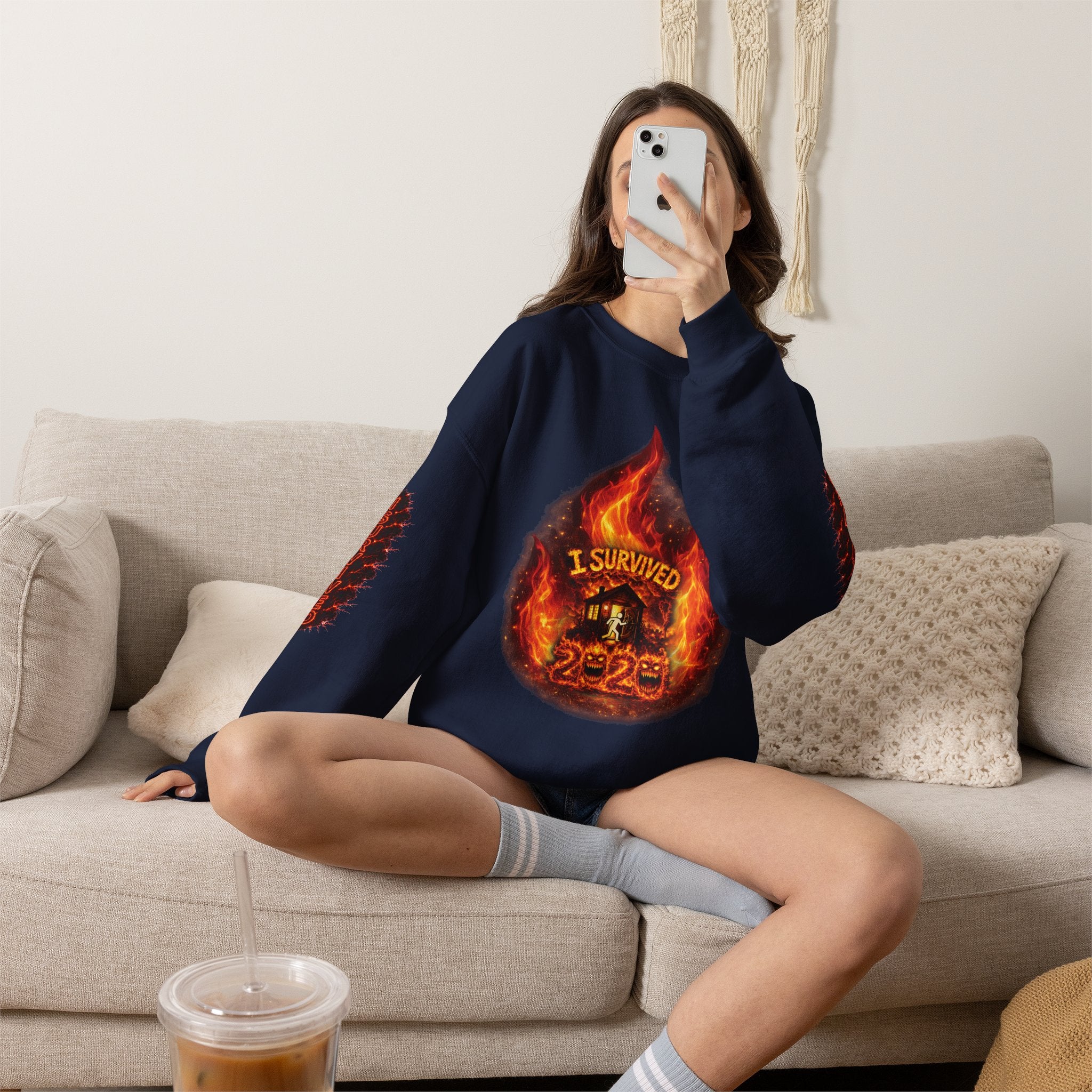I Survived 2020 — Director's Cut S2:E3 "The California Wildfires" | Wildfire Edition Memorial Unisex Heavy Blend™ Crewneck Sweatshirt