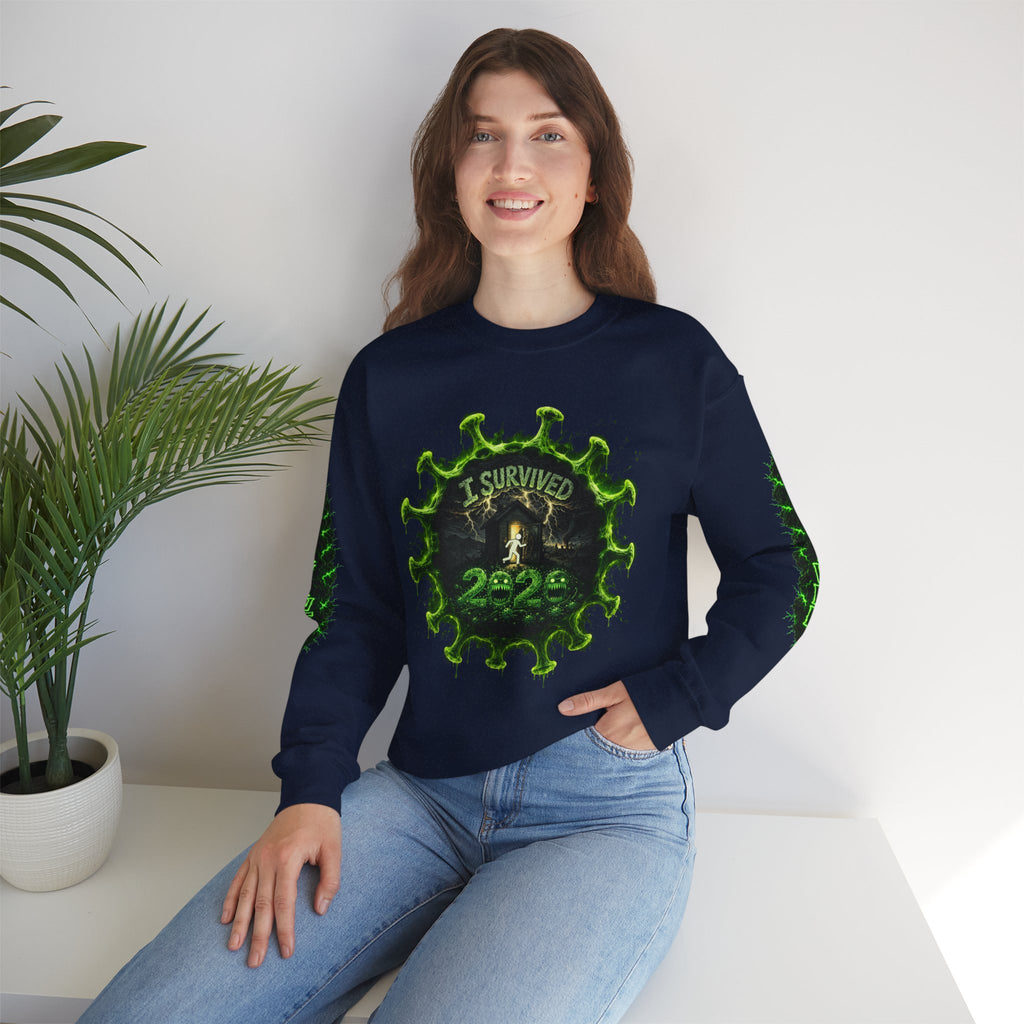 I Survived 2020 — Director's Cut S1:E3 "The Jab!" | Pandemic Edition Unisex Heavy Blend™ Crewneck Sweatshirt