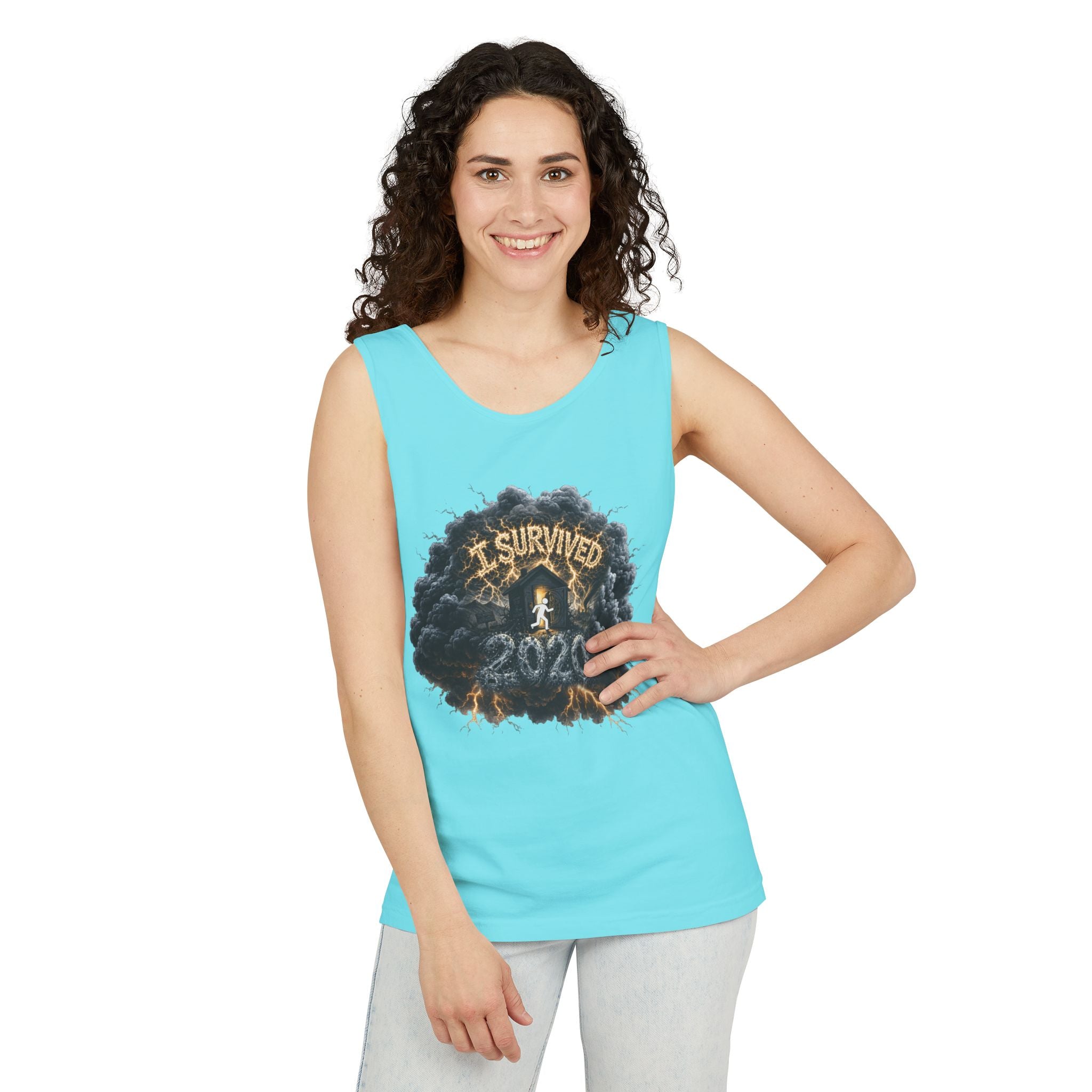 I Survived 2020 — Director's Cut Original Design Teaser Tee | Season 1 Premiere Drop Unisex Garment-Dyed Tank Top