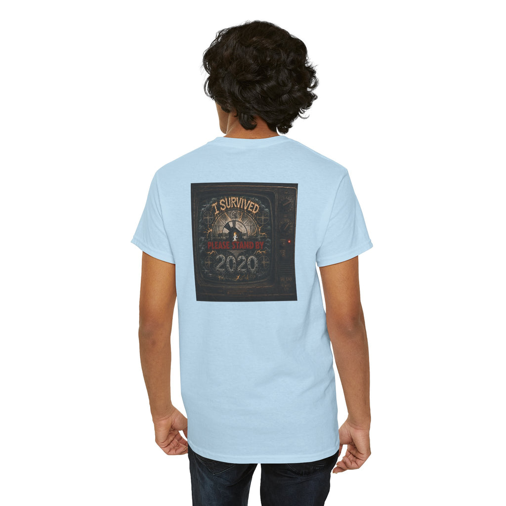 I Survived 2020 — "Please Stand By" Test Pattern Tee Summer Premier Unisex Heavy Cotton Tee