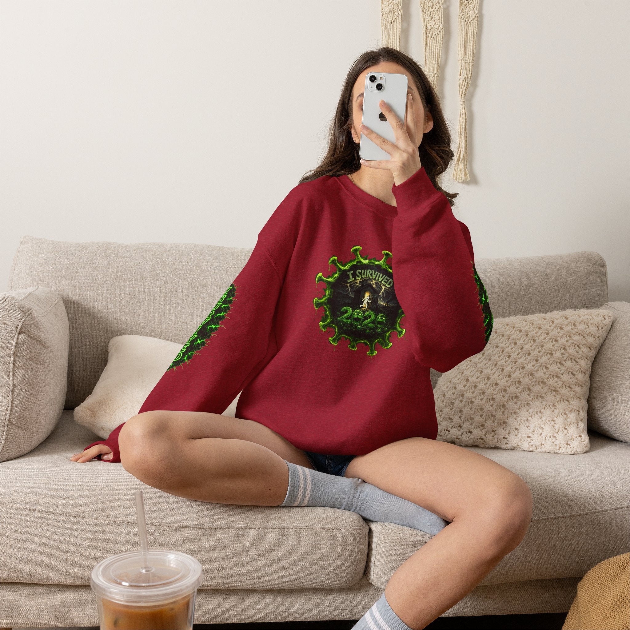 I Survived 2020 — PANDEMIC S1:E3: Director's Cut "The Jab!" Unisex Heavy Blend™ Crewneck Sweatshirt