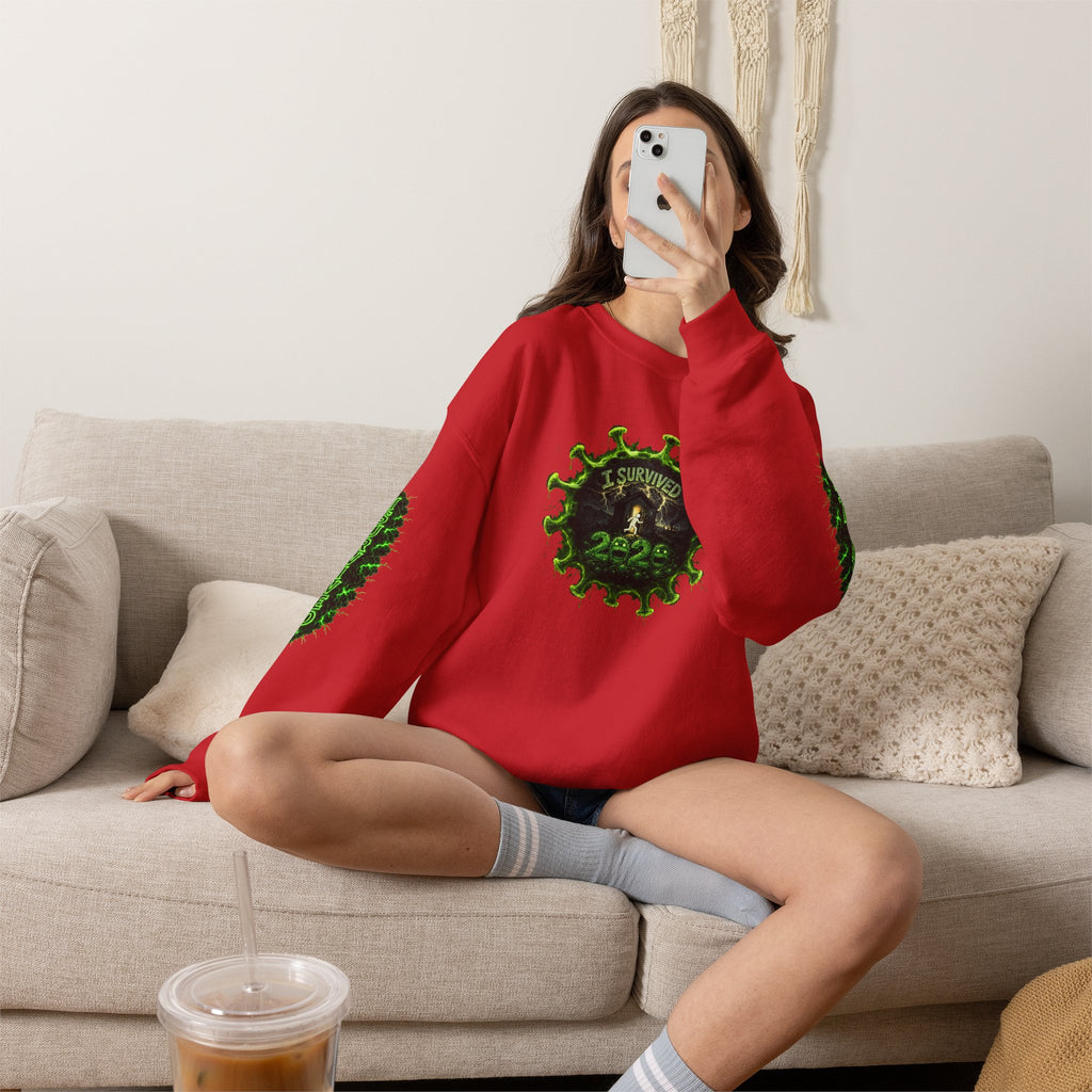 I Survived 2020 — PANDEMIC S1:E3: Director's Cut "The Jab!" Unisex Heavy Blend™ Crewneck Sweatshirt