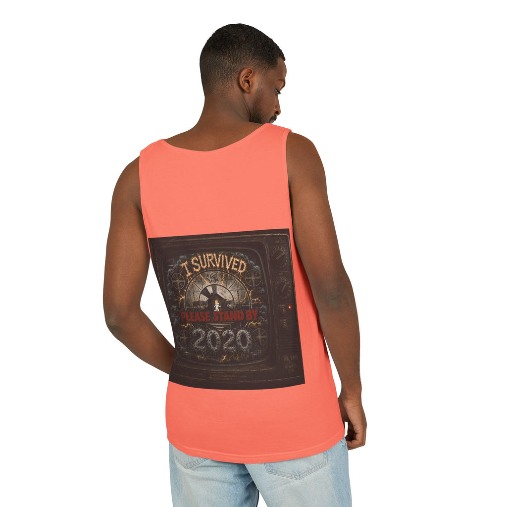 I Survived 2020 — "Please Stand By" Test Pattern Tee Summer Premier  Unisex Garment-Dyed Tank Top