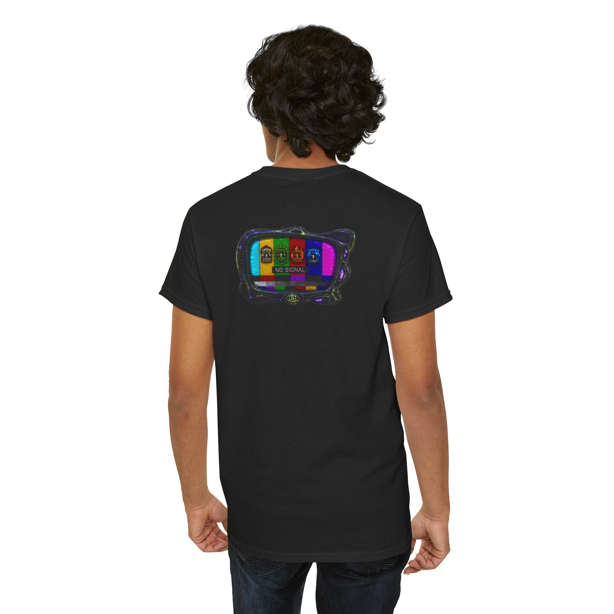 I Survived 2020 — "No Signal" Test Pattern Tee Alien Broadcast Finale Summer Premiere Unisex Heavy Cotton Tee