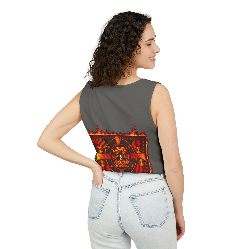 I Survived 2020 — "Please Stand By" Test Pattern Tee Wildfire Signal Edition Summer Premiere Unisex Garment-Dyed Tank Top