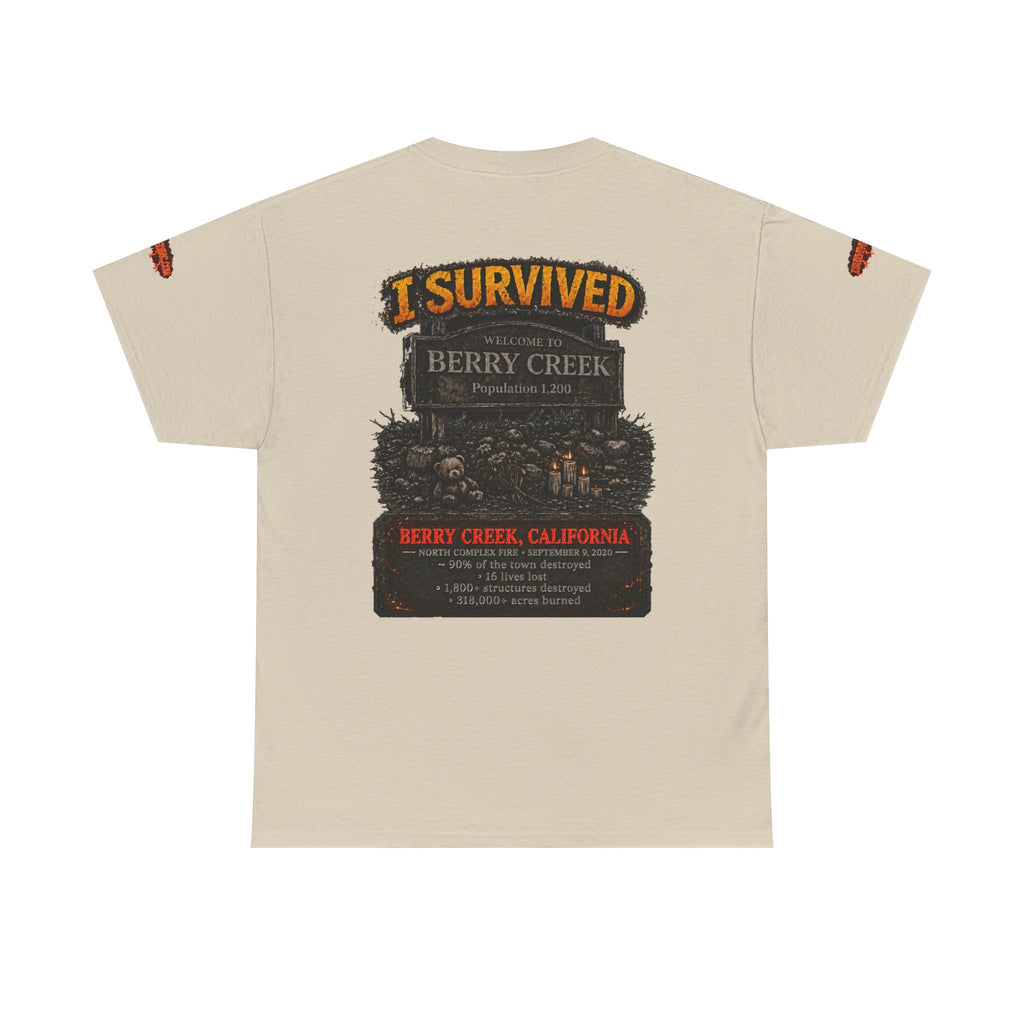 I Survived 2020 — Director's Cut S2:E1 "Berry Creek" | Wildfire Edition Memorial Unisex Heavy Cotton Tee (SPECIAL EDITION)