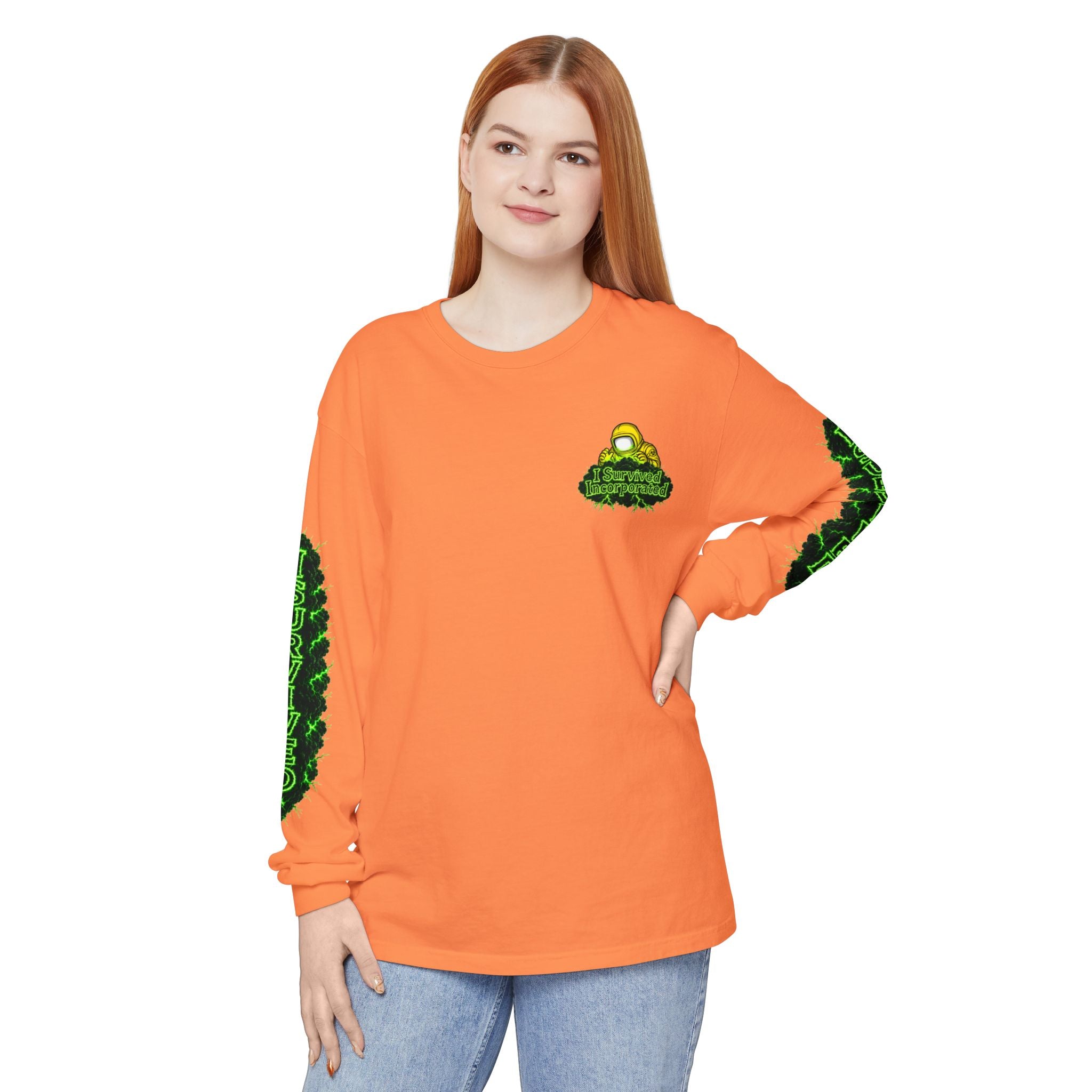 I Survived 2020 — "Please Stand By" Test Pattern Toxic Signal Tee Special Edition Summer Premiere Unisex Garment-Dyed Long Sleeve T-Shirt