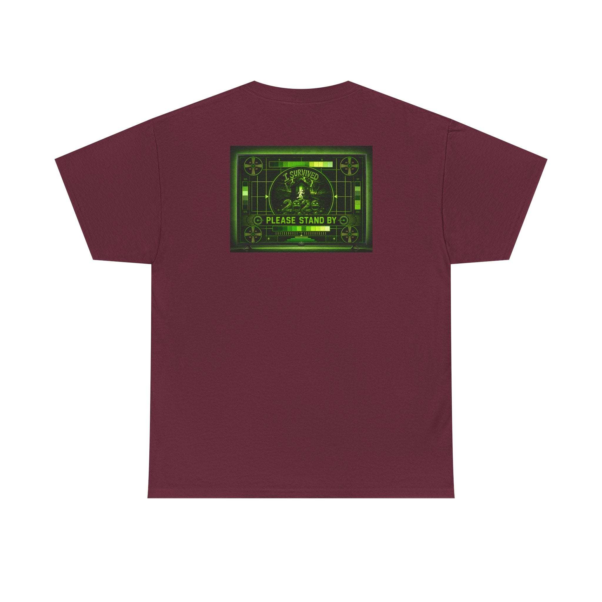 I Survived 2020 — "Please Stand By" Test Pattern Toxic Signal Tee Summer Premiere Unisex Heavy Cotton Tee