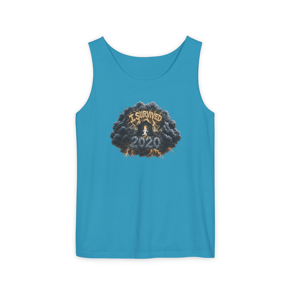 I Survived 2020 — Original PILOT Design: Director's Cut Unisex Garment-Dyed Tank Top