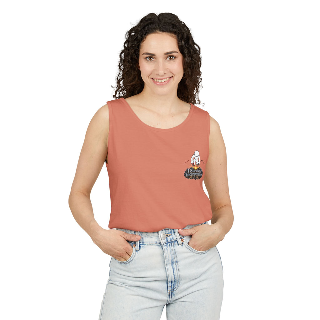 I Survived 2020 — "Please Stand By" Test Pattern Tee Summer Premier  Unisex Garment-Dyed Tank Top
