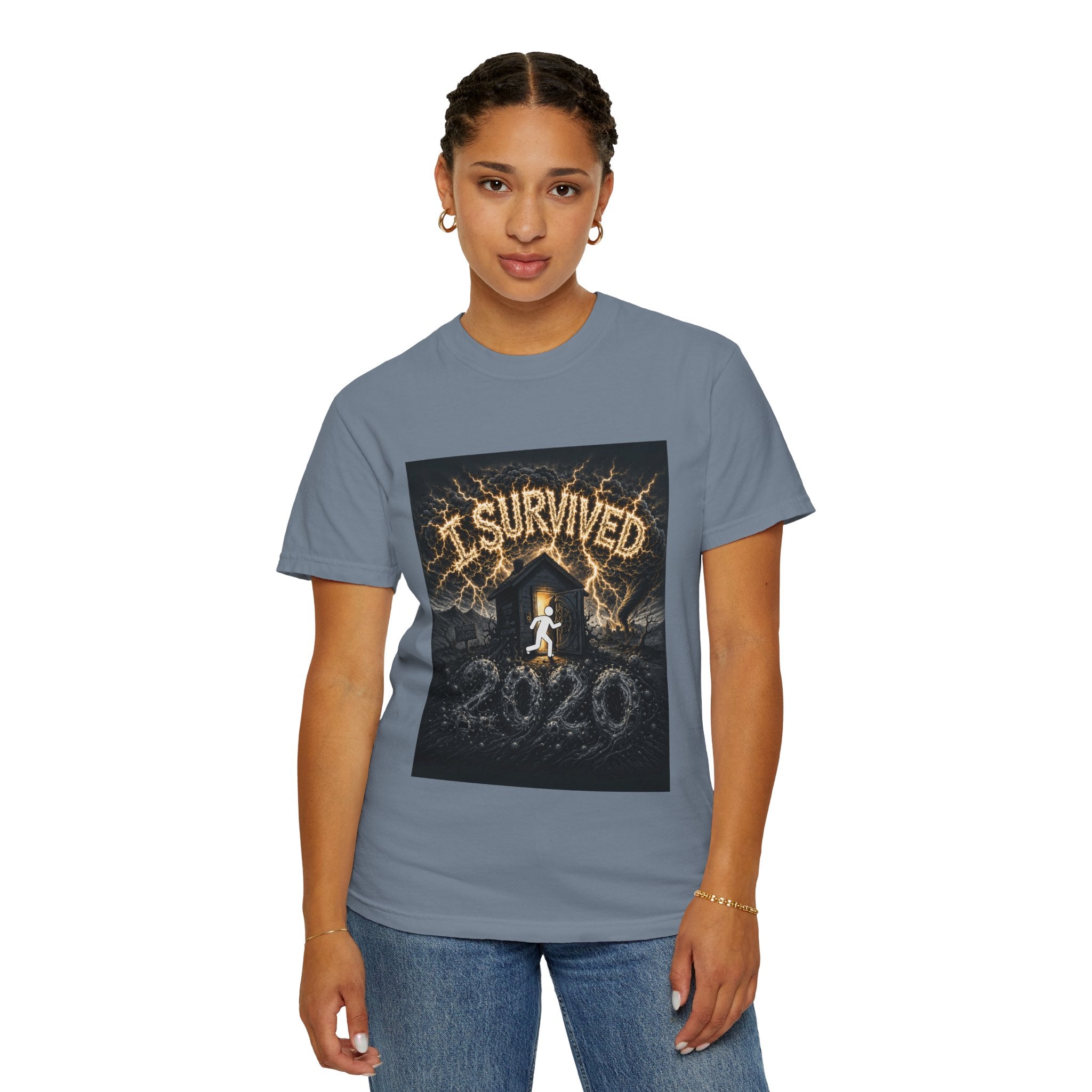 I Survived 2020 — Original Design Teaser Tee | Season 1 Premiere Drop Unisex Garment-Dyed T-shirt