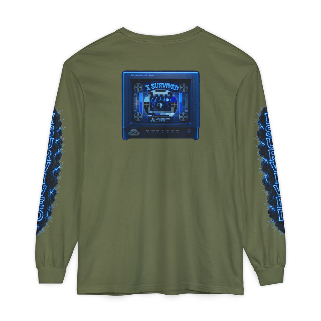 I Survived 2020 — "Please Stand By" Test Pattern Tee Lockdown Special Edition Summer Exclusive Unisex Garment-Dyed Long Sleeve T-Shirt