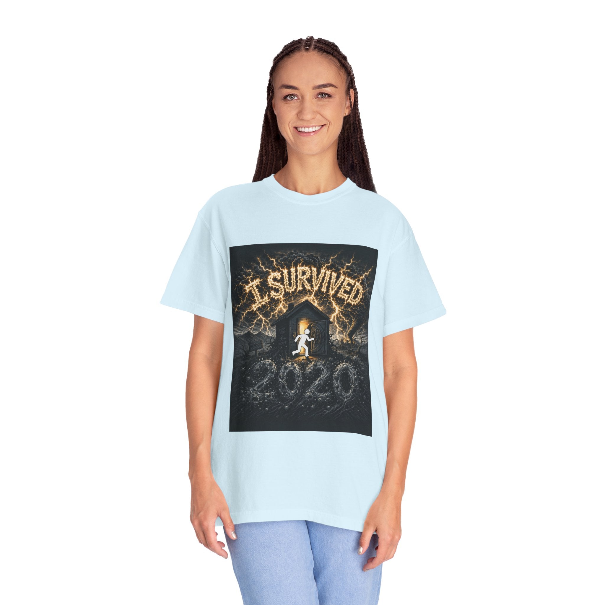 I Survived 2020 — Original Design Teaser Tee | Season 1 Premiere Drop Unisex Garment-Dyed T-shirt