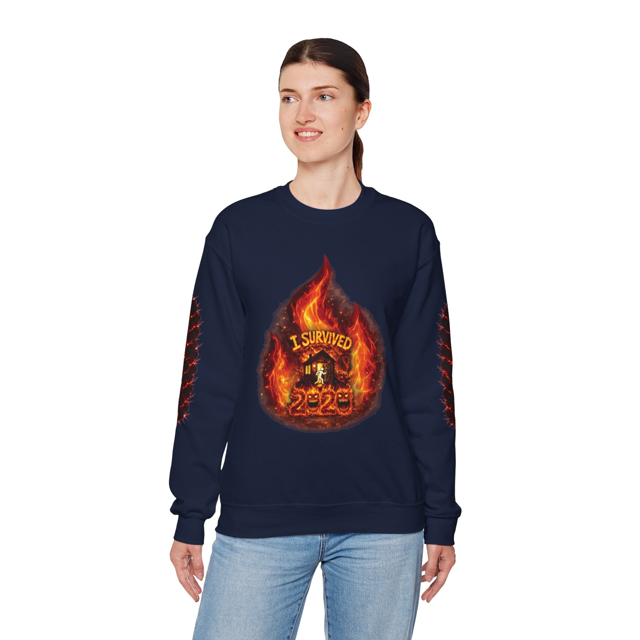 I Survived 2020 — Director's Cut S2:E3 "The California Wildfires" | Wildfire Edition Memorial Unisex Heavy Blend™ Crewneck Sweatshirt