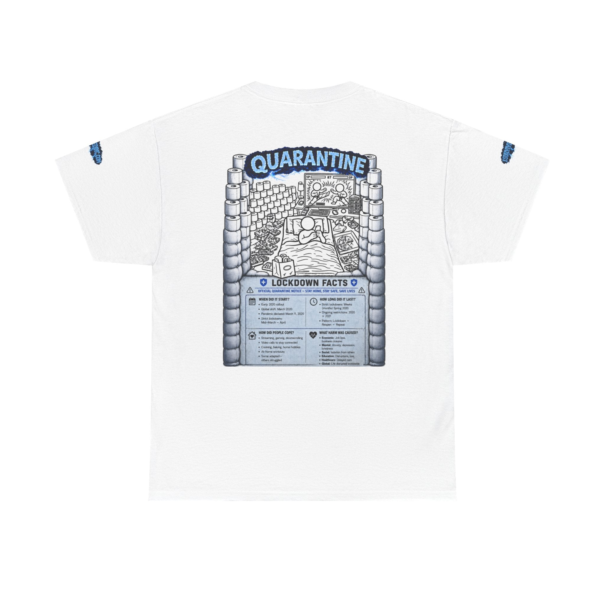 I Survived 2020 — LOCKDOWN S3:E1: Director's Cut Special Edition "Quarantine" Unisex Heavy Cotton Tee