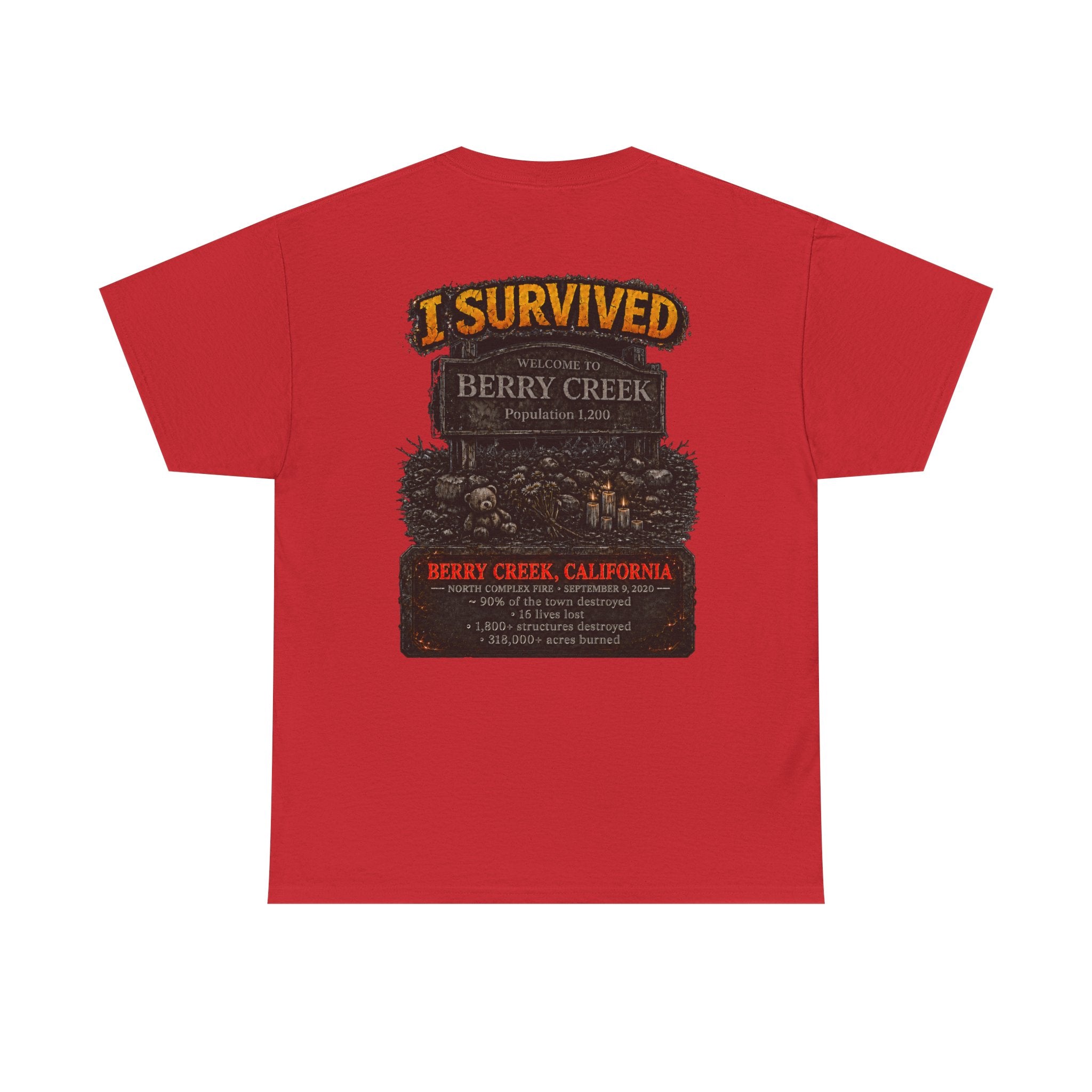 I Survived 2020 — Director's Cut S2:E1 "Berry Creek" | Wildfire Edition Memorial Unisex Heavy Cotton Tee